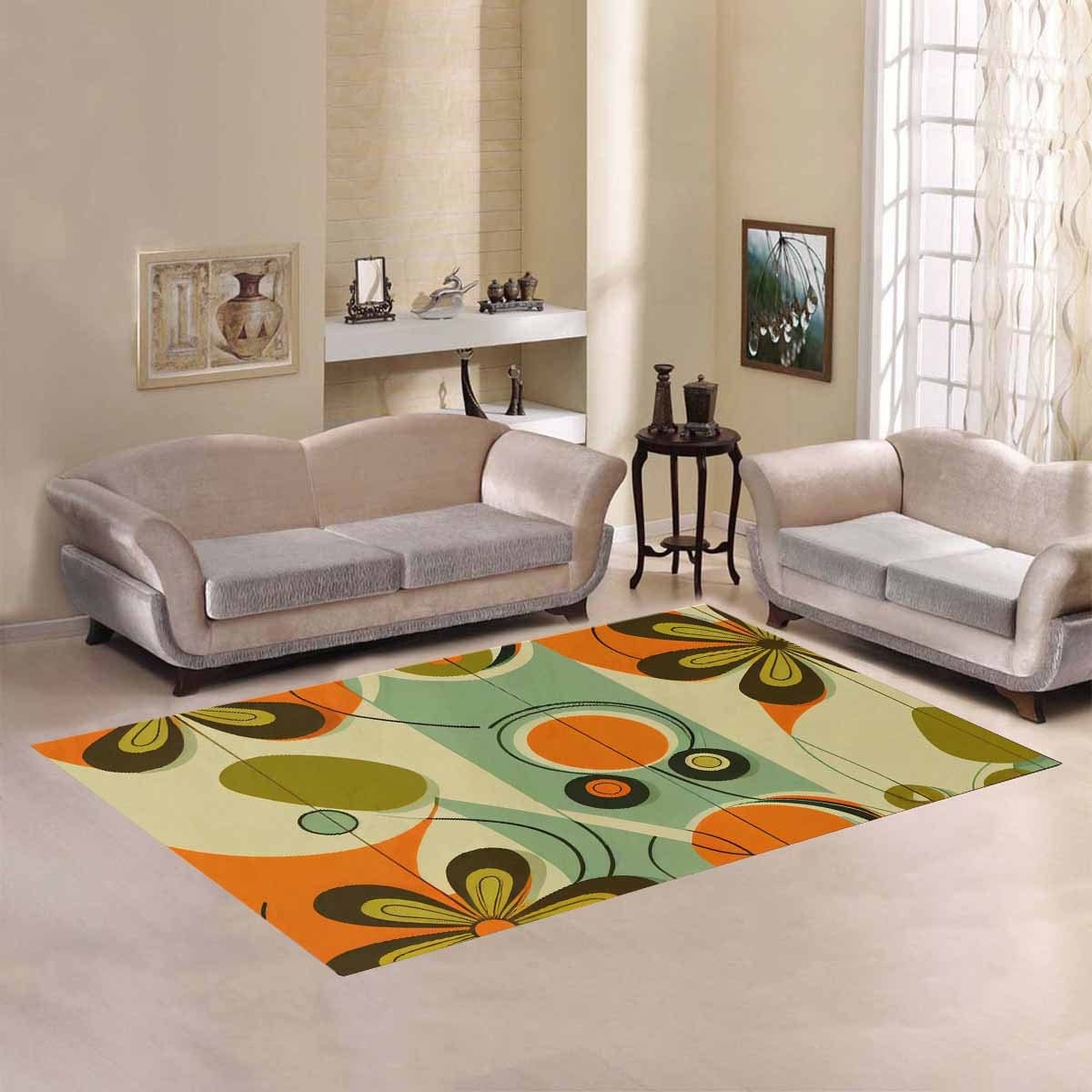 Kate McEnroe New York Retro 60s Mid Mod Daisy Area Rug, MCM Geometric Accent Rug, Mid Century Modern Living Room, Bedroom Decor - 123881223Rugs33463868981454779468