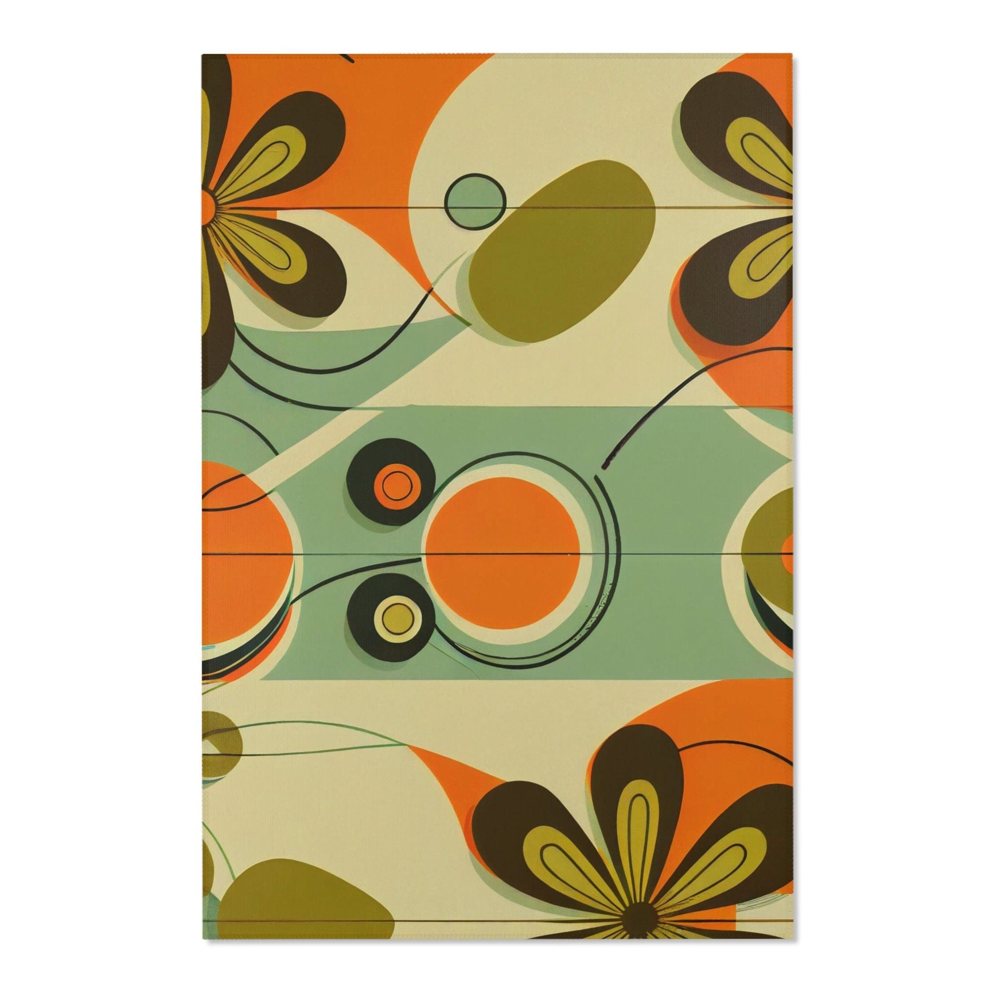 Kate McEnroe New York Retro 60s Mid Mod Daisy Area Rug, MCM Geometric Accent Rug, Mid Century Modern Living Room, Bedroom Decor - 123881223Rugs33463868981454779468