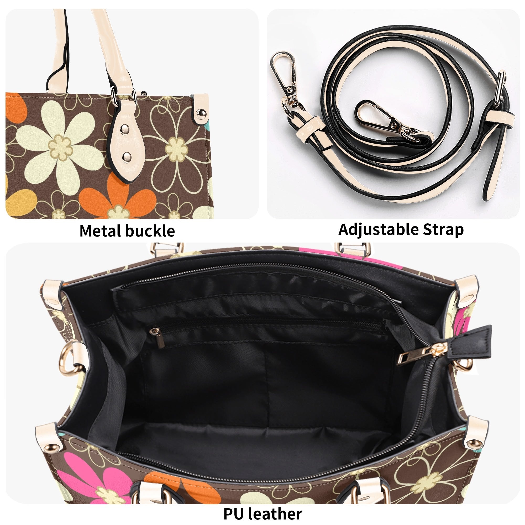 Kate McEnroe New York Retro 60s Mod Daisy Handbag, Mid Century Modern Floral Groovy Mod PurseHandbagsWE9VO86W - 1