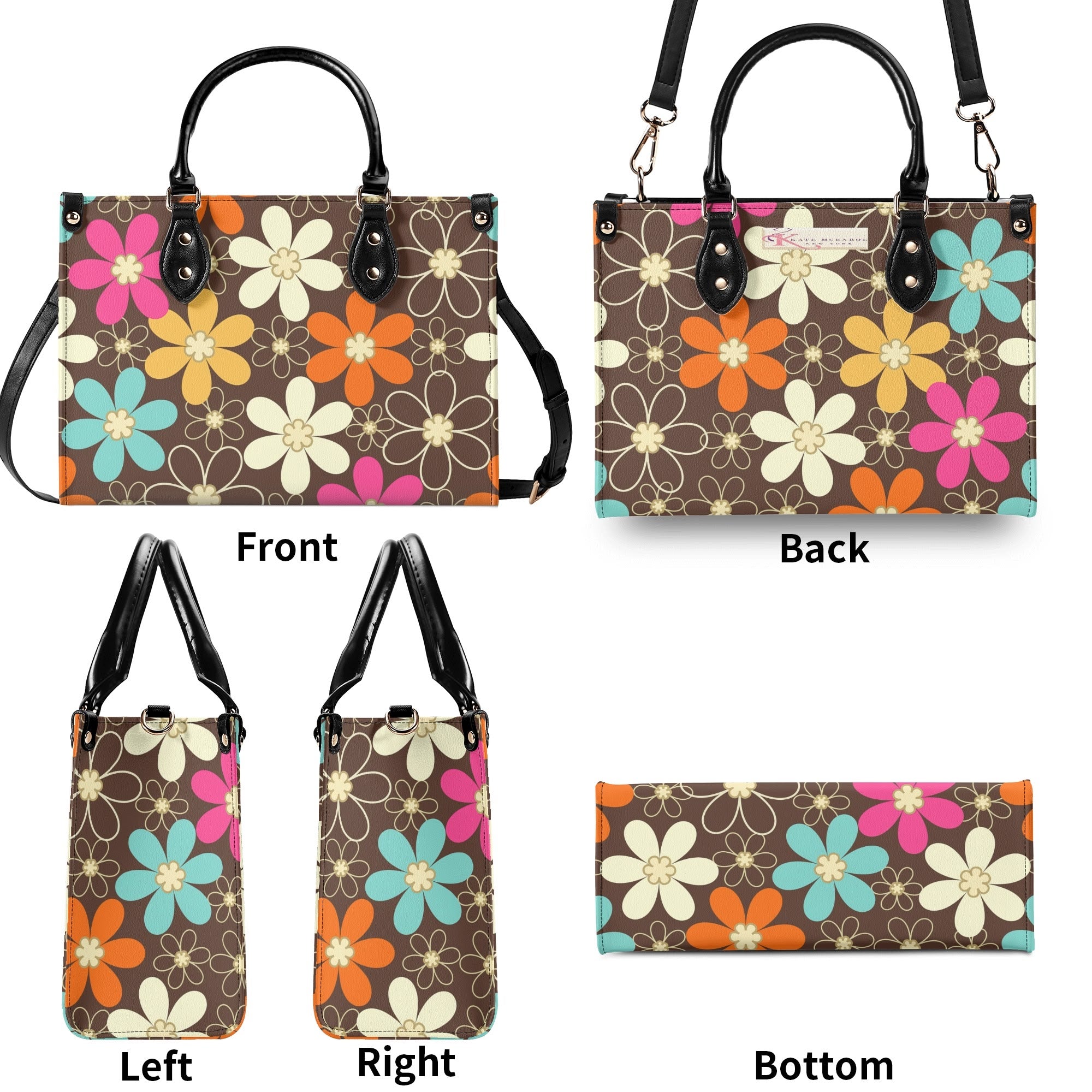 Kate McEnroe New York Retro 60s Mod Daisy Handbag, Mid Century Modern Floral Groovy Mod PurseHandbagsWE9VO86W - 1