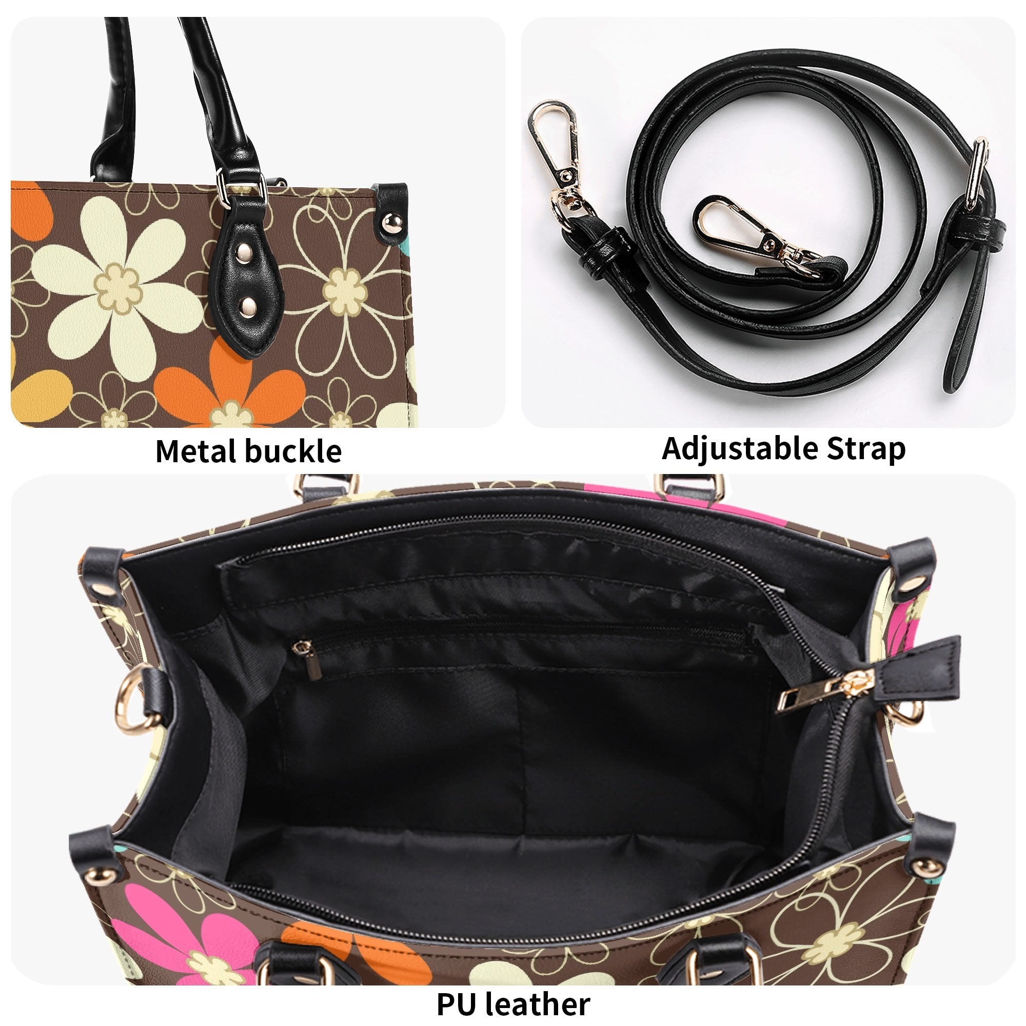 Kate McEnroe New York Retro 60s Mod Daisy Handbag, Mid Century Modern Floral Groovy Mod PurseHandbagsWE9VO86W - 1