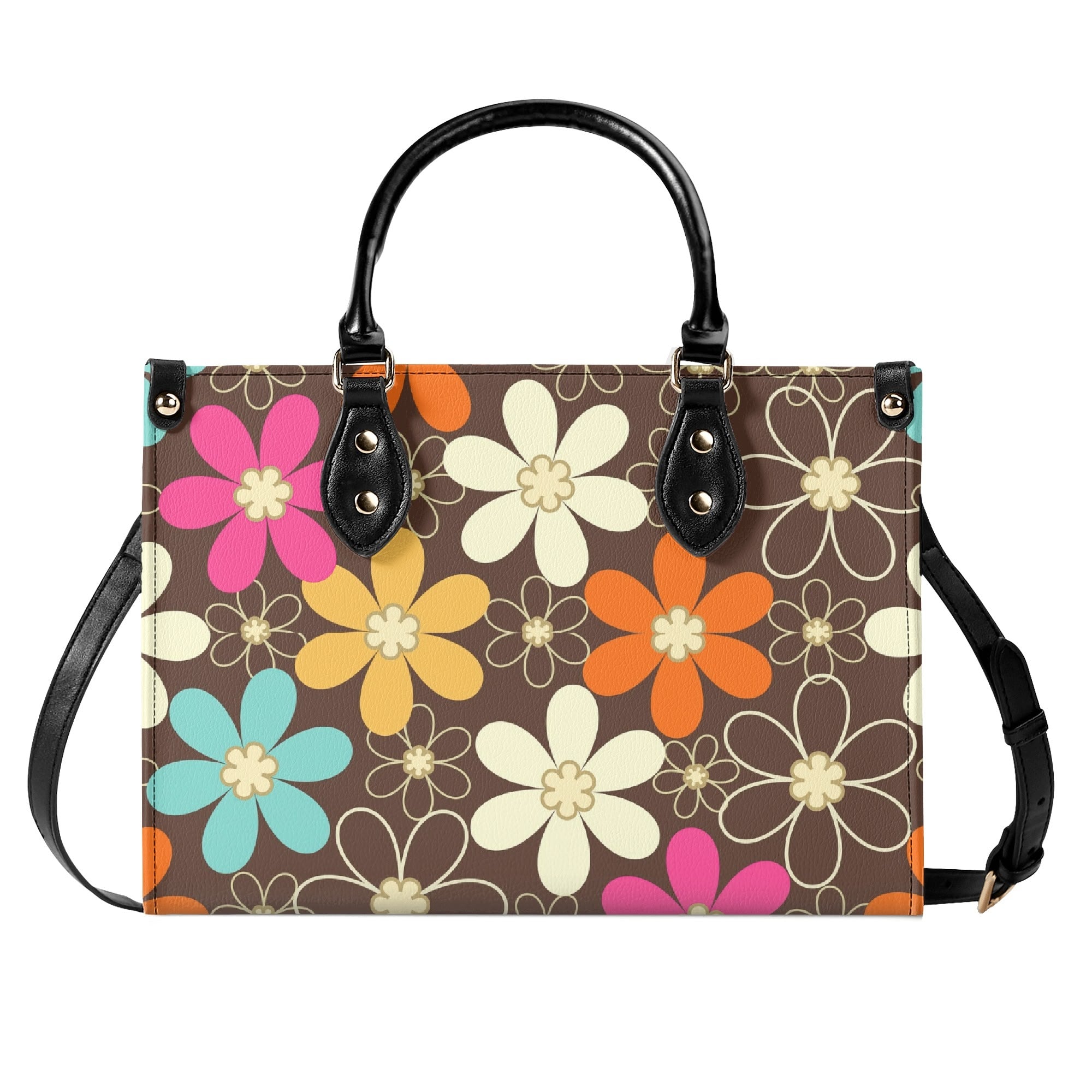 Kate McEnroe New York Retro 60s Mod Daisy Handbag, Mid Century Modern Floral Groovy Mod PurseHandbagsWE9VO86W - 1