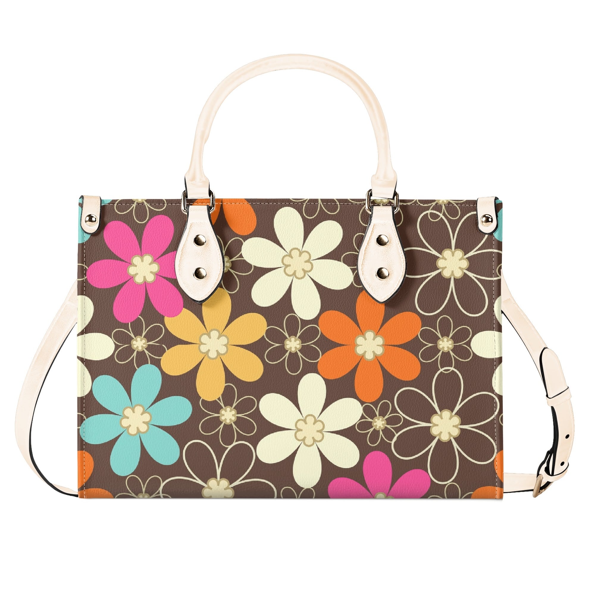 Kate McEnroe New York Retro 60s Mod Daisy Handbag, Mid Century Modern Floral Groovy Mod PurseHandbagsWE9VO86W - 4