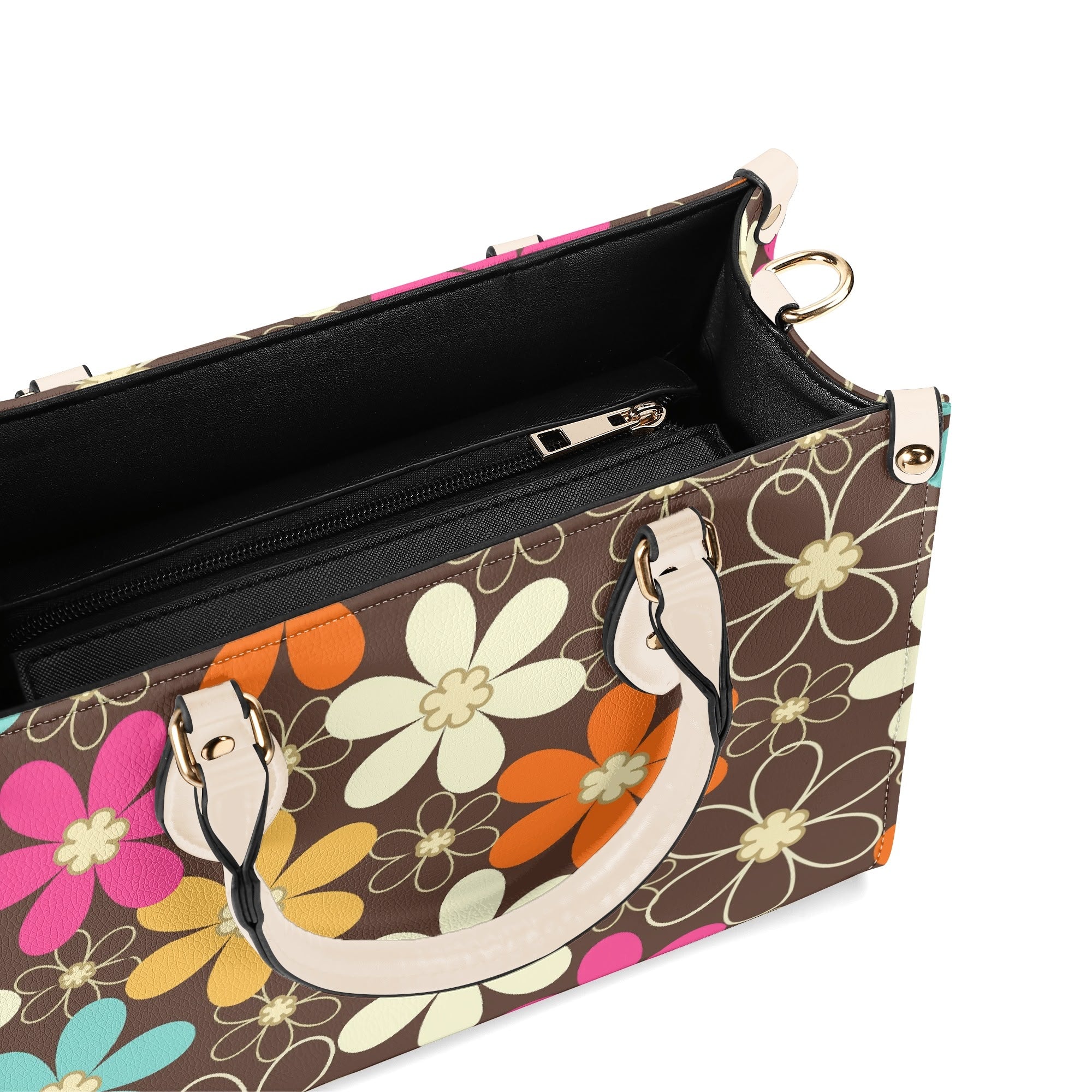 Kate McEnroe New York Retro 60s Mod Daisy Handbag, Mid Century Modern Floral Groovy Mod PurseHandbagsWE9VO86W - 4