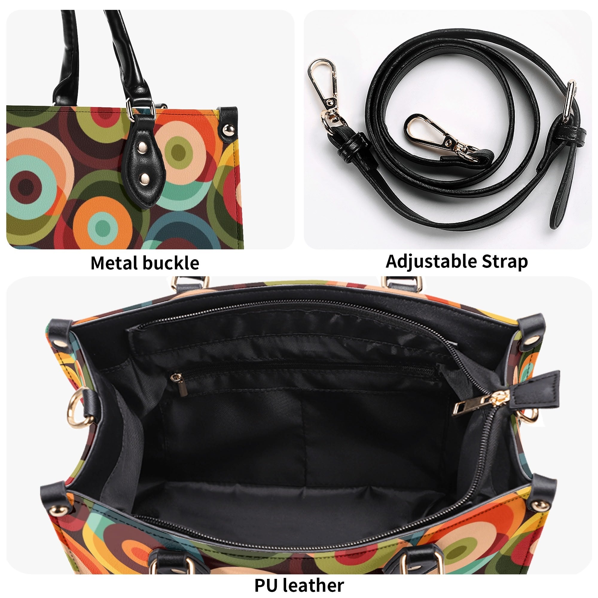 Kate McEnroe New York Retro 60s Orbs Handbag, Mid Century Modern Geometric Groovy MCM ToteHandbagsNRQ3D7EY - 1