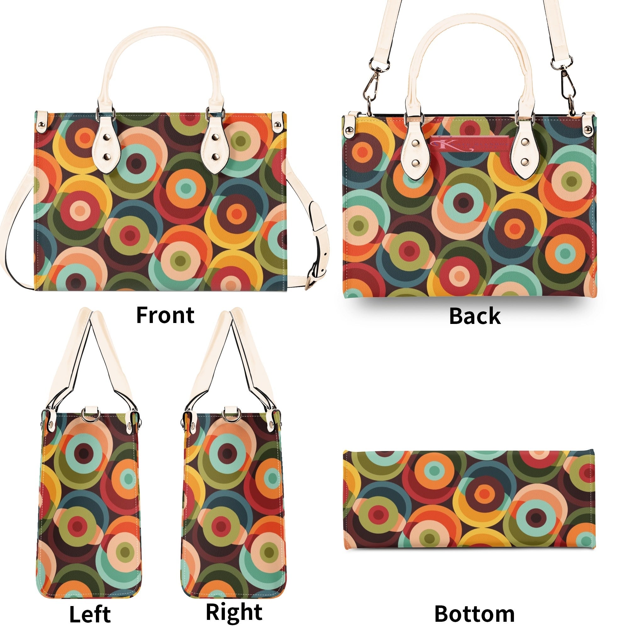 Kate McEnroe New York Retro 60s Orbs Handbag, Mid Century Modern Geometric Groovy MCM ToteHandbagsNRQ3D7EY - 1