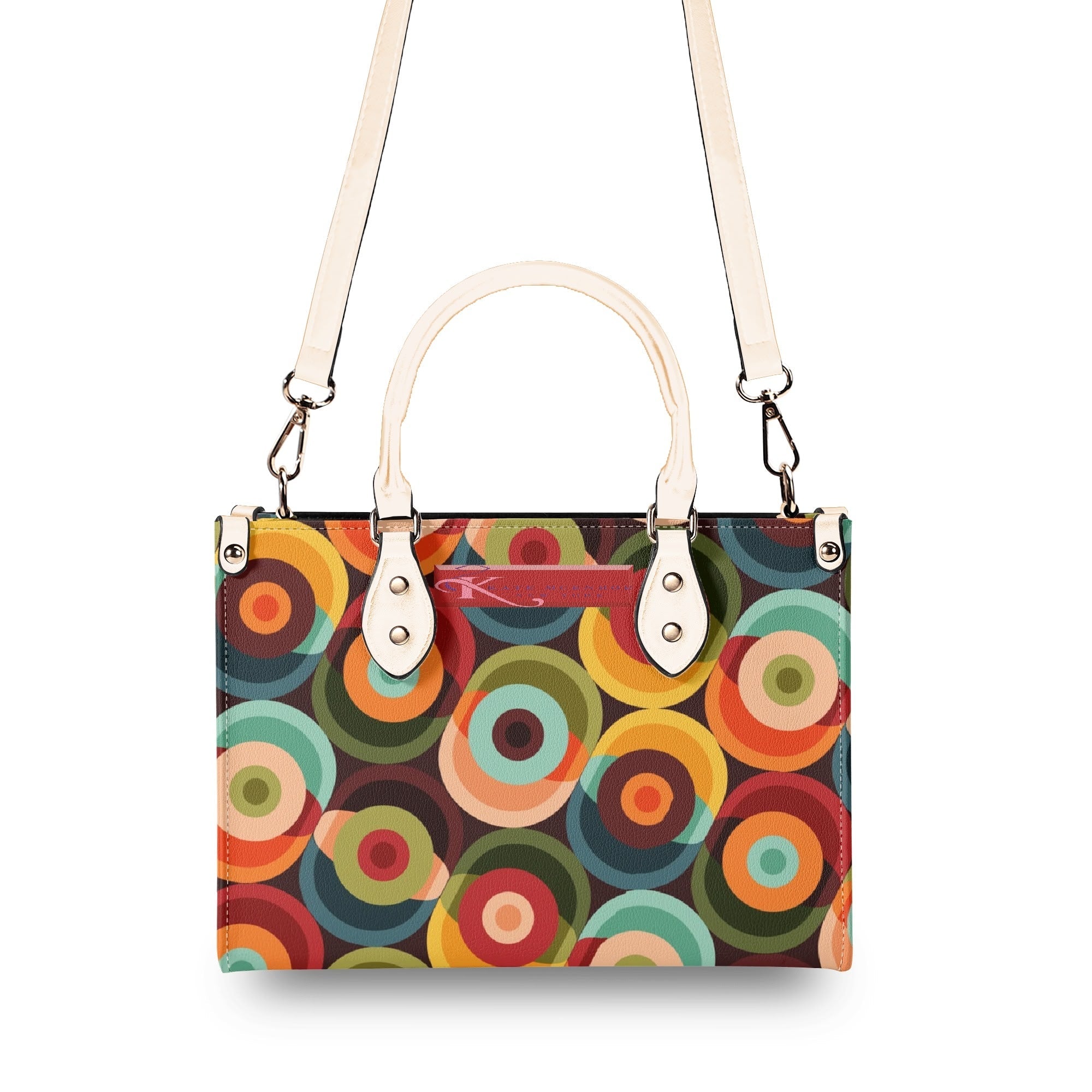 Kate McEnroe New York Retro 60s Orbs Handbag, Mid Century Modern Geometric Groovy MCM ToteHandbagsNRQ3D7EY - 1