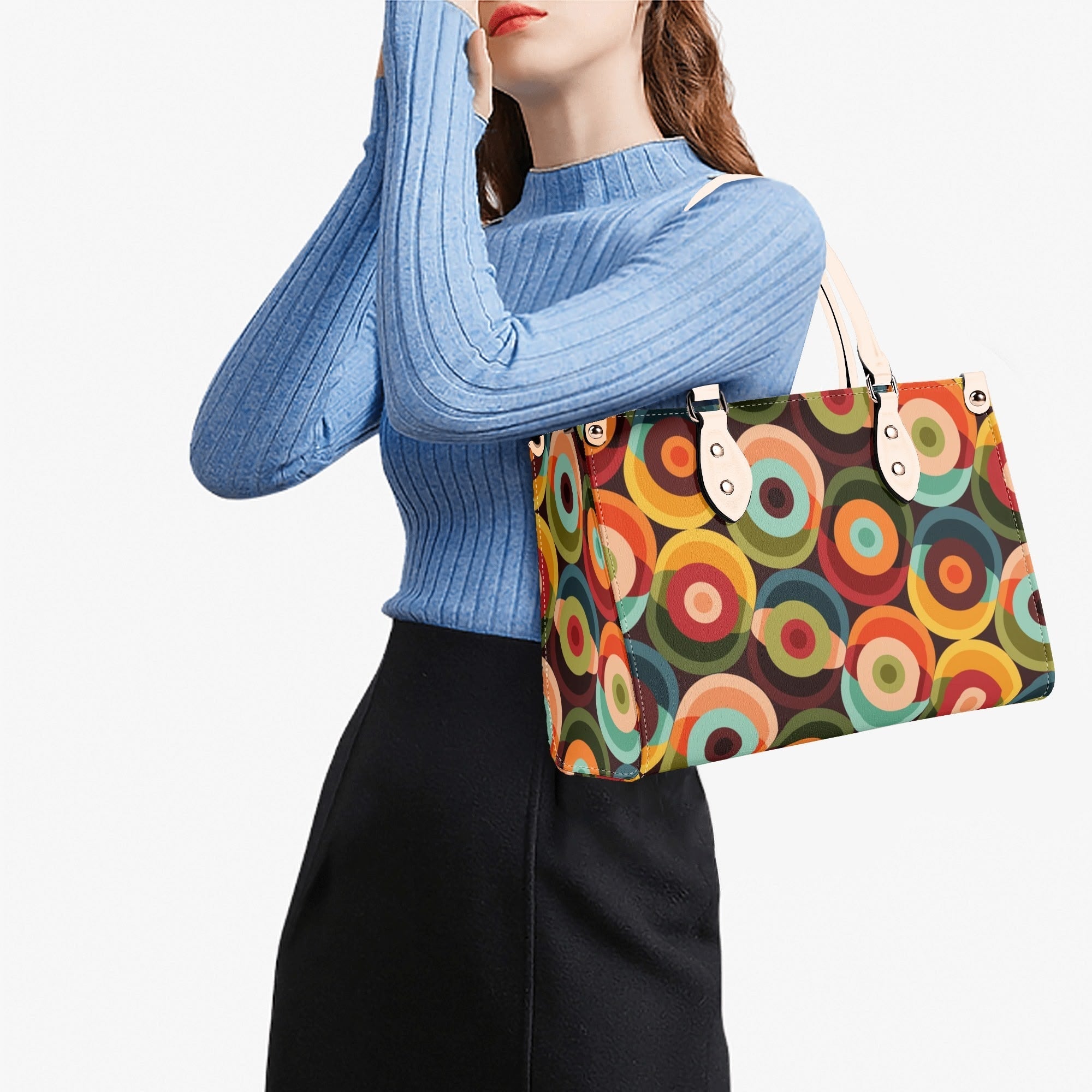 Kate McEnroe New York Retro 60s Orbs Handbag, Mid Century Modern Geometric Groovy MCM ToteHandbagsNRQ3D7EY - 1