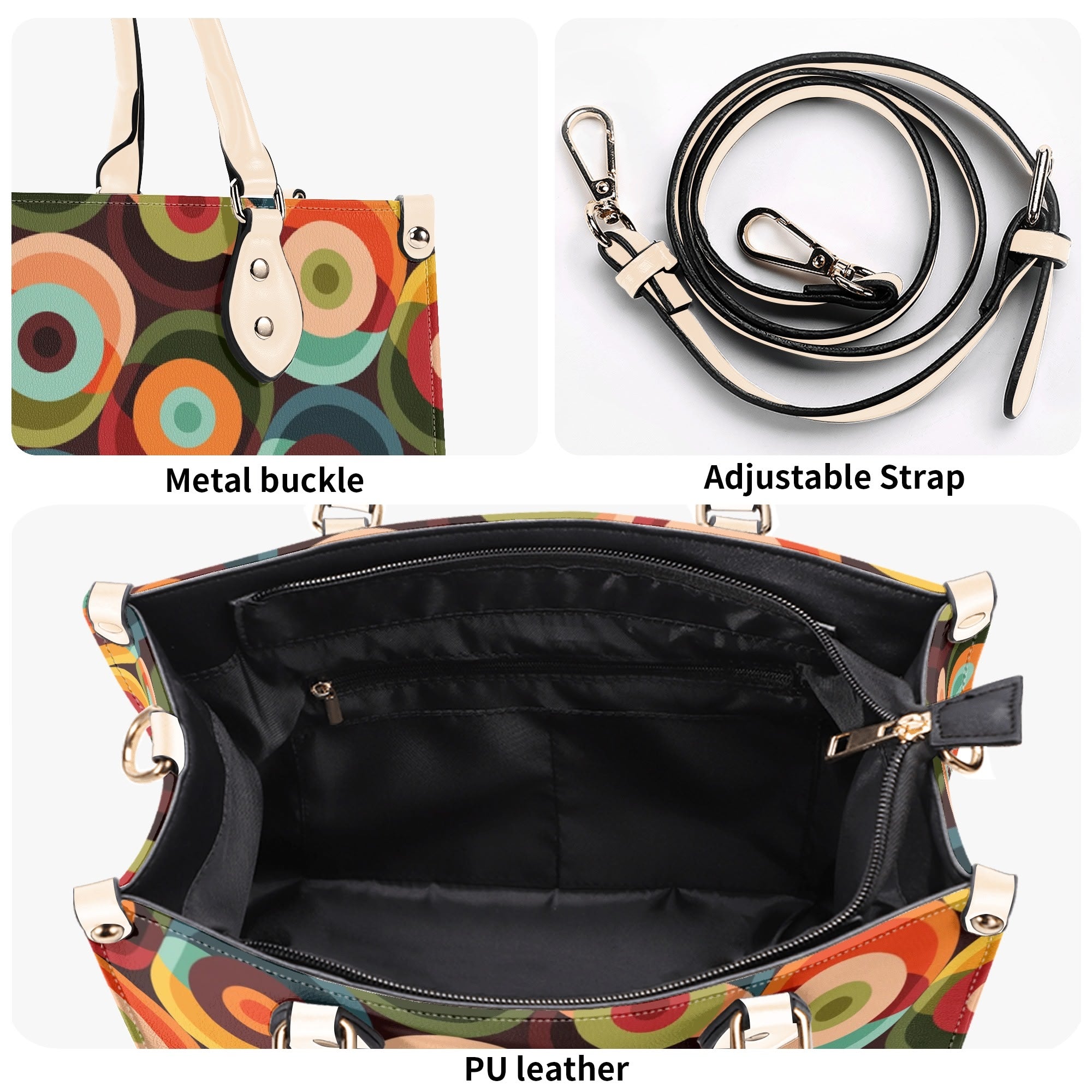 Kate McEnroe New York Retro 60s Orbs Handbag, Mid Century Modern Geometric Groovy MCM ToteHandbagsNRQ3D7EY - 1