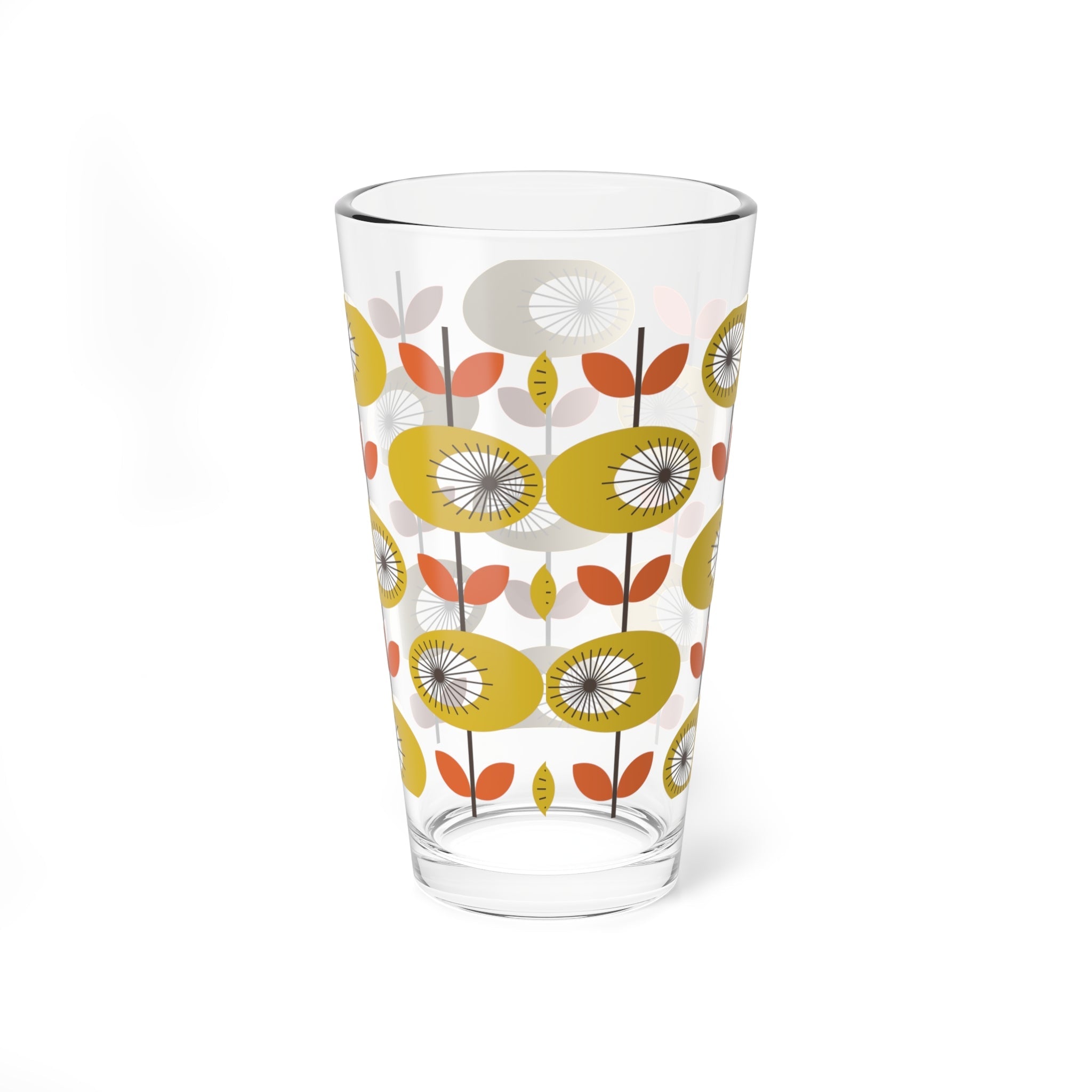 Kate McEnroe New York Retro 60s Scandinavian Floral Pint Glass, Mid Century Modern BarwarePint Glasses54356150141671968190