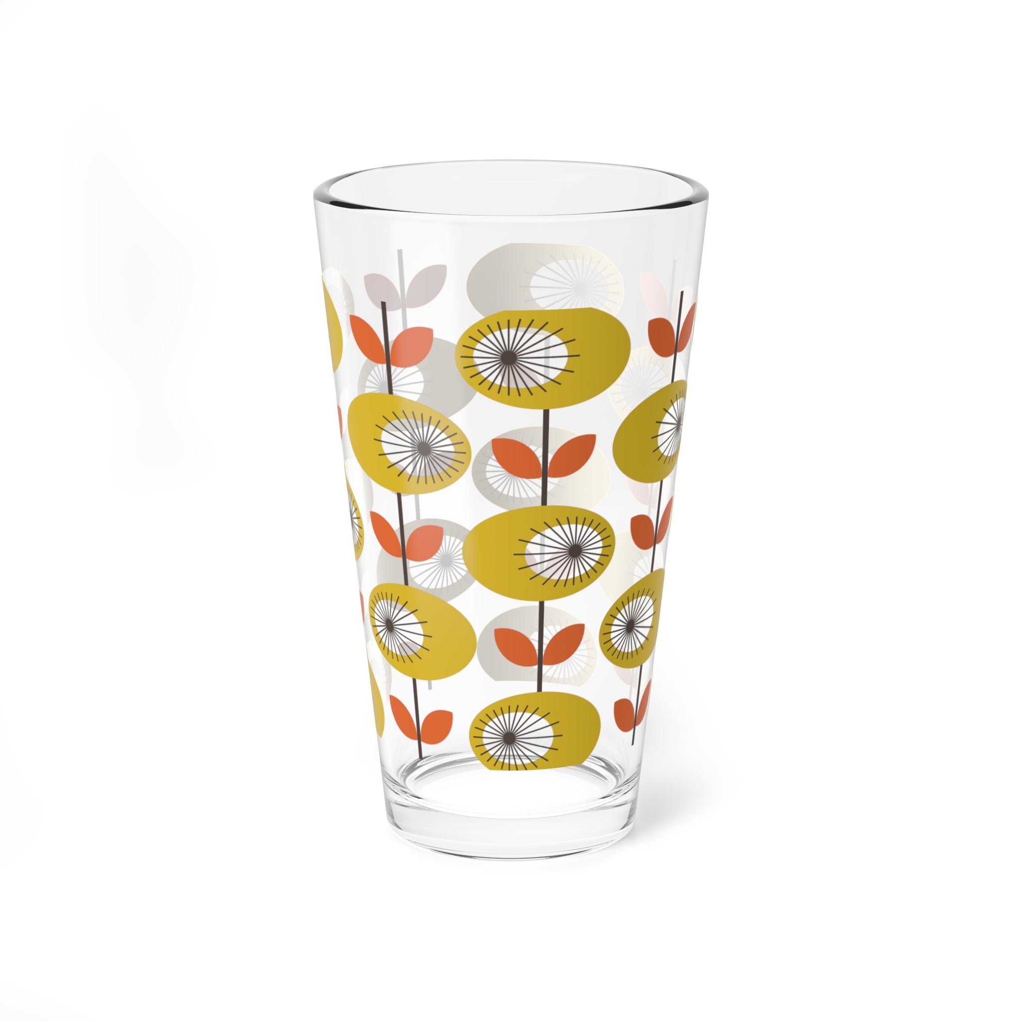 Kate McEnroe New York Retro 60s Scandinavian Floral Pint Glass, Mid Century Modern BarwarePint Glasses54356150141671968190