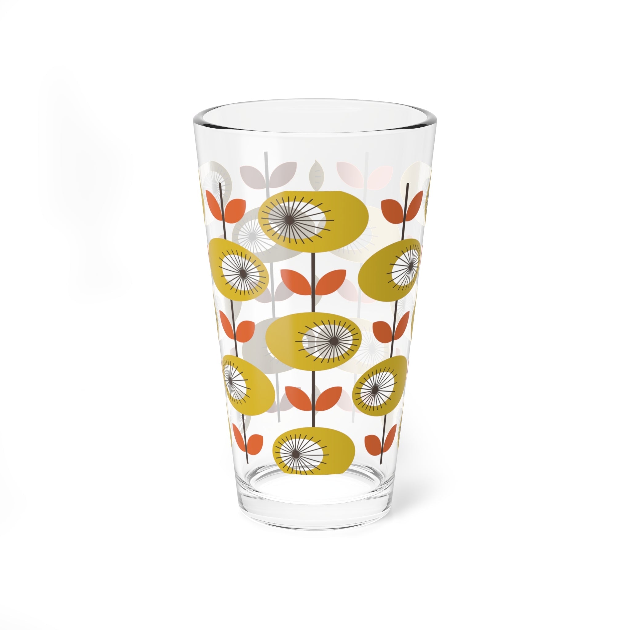 Kate McEnroe New York Retro 60s Scandinavian Floral Pint Glass, Mid Century Modern BarwarePint Glasses54356150141671968190