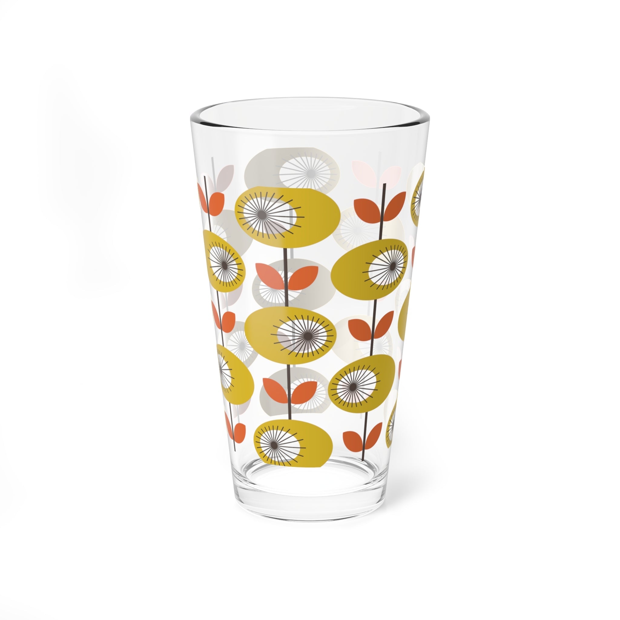 Kate McEnroe New York Retro 60s Scandinavian Floral Pint Glass, Mid Century Modern BarwarePint Glasses54356150141671968190
