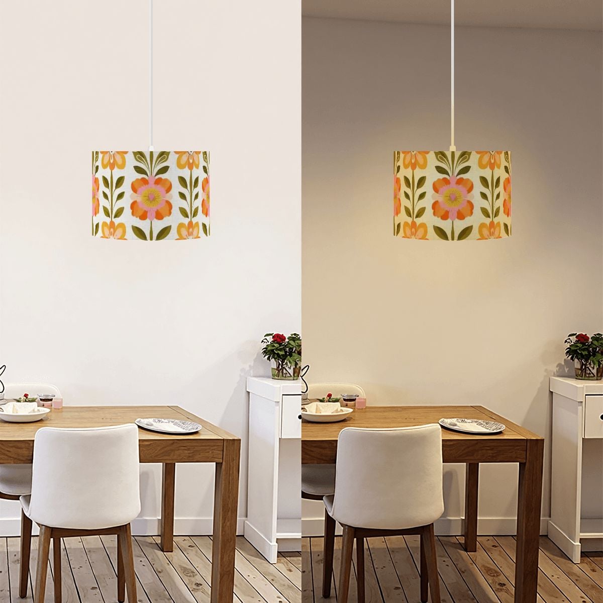 Kate McEnroe New York Retro 70s Danish Floral Pendant Light Mid Century Modern Ceiling LampPendant Lightsh3oRXkFlLk