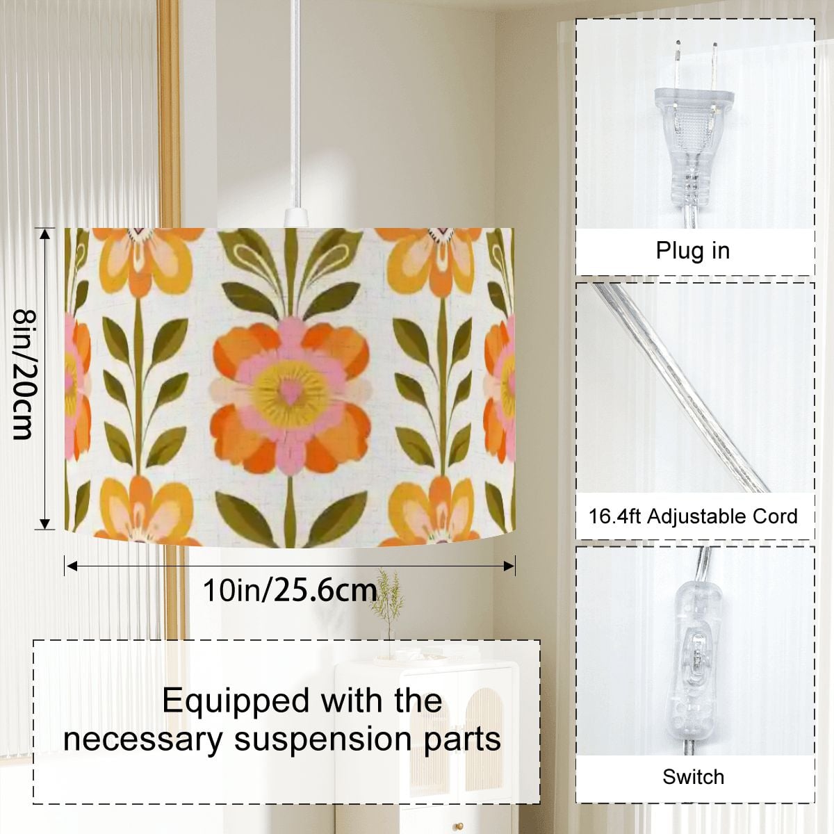 Kate McEnroe New York Retro 70s Danish Floral Pendant Light Mid Century Modern Ceiling LampPendant Lightsh3oRXkFlLk