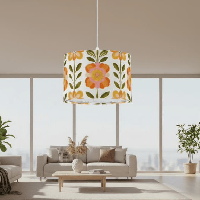 Kate McEnroe New York Retro 70s Danish Floral Pendant Light Mid Century Modern Ceiling LampPendant Lightsh3oRXkFlLk