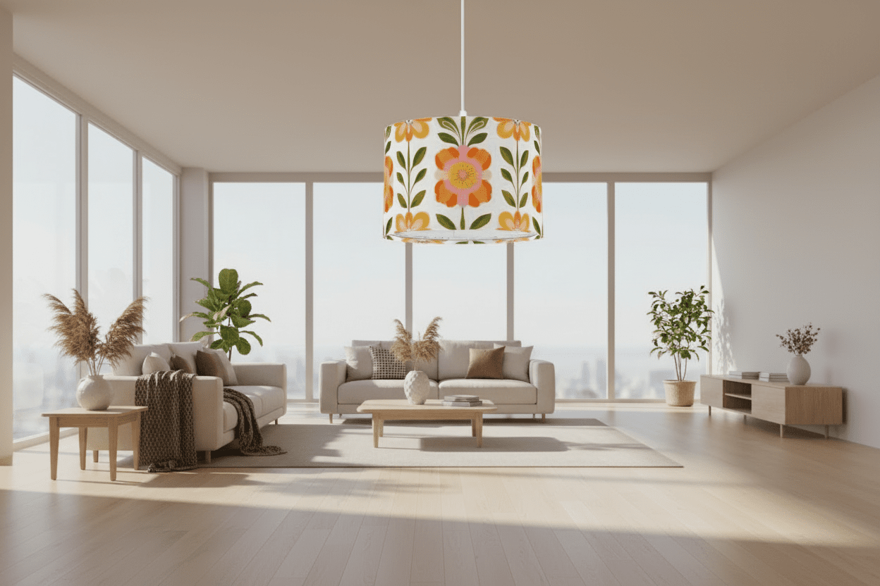 Kate McEnroe New York Retro 70s Danish Floral Pendant Light Mid Century Modern Ceiling LampPendant Lightsh3oRXkFlLk