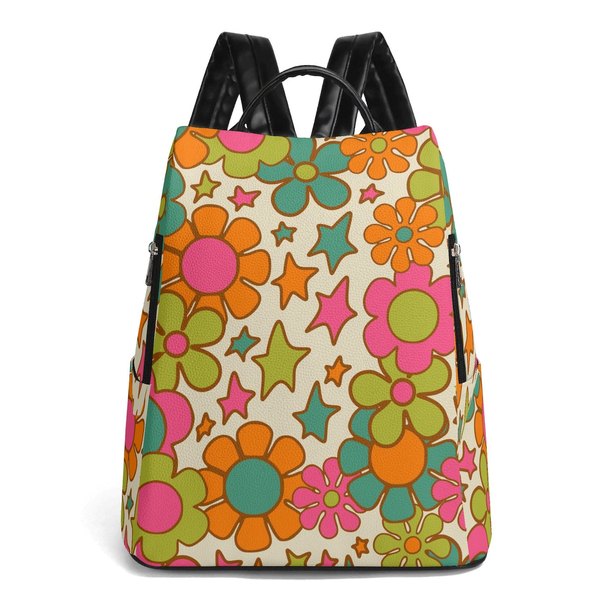 Kate McEnroe New York Retro 70s Flower Power Backpack, Groovy Floral Travel BagBackpacksN2M09RDN-1
