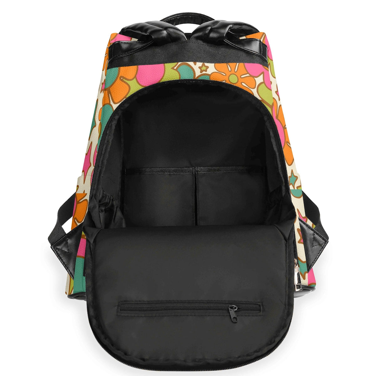 Kate McEnroe New York Retro 70s Flower Power Backpack, Groovy Floral Travel BagBackpacksN2M09RDN-1