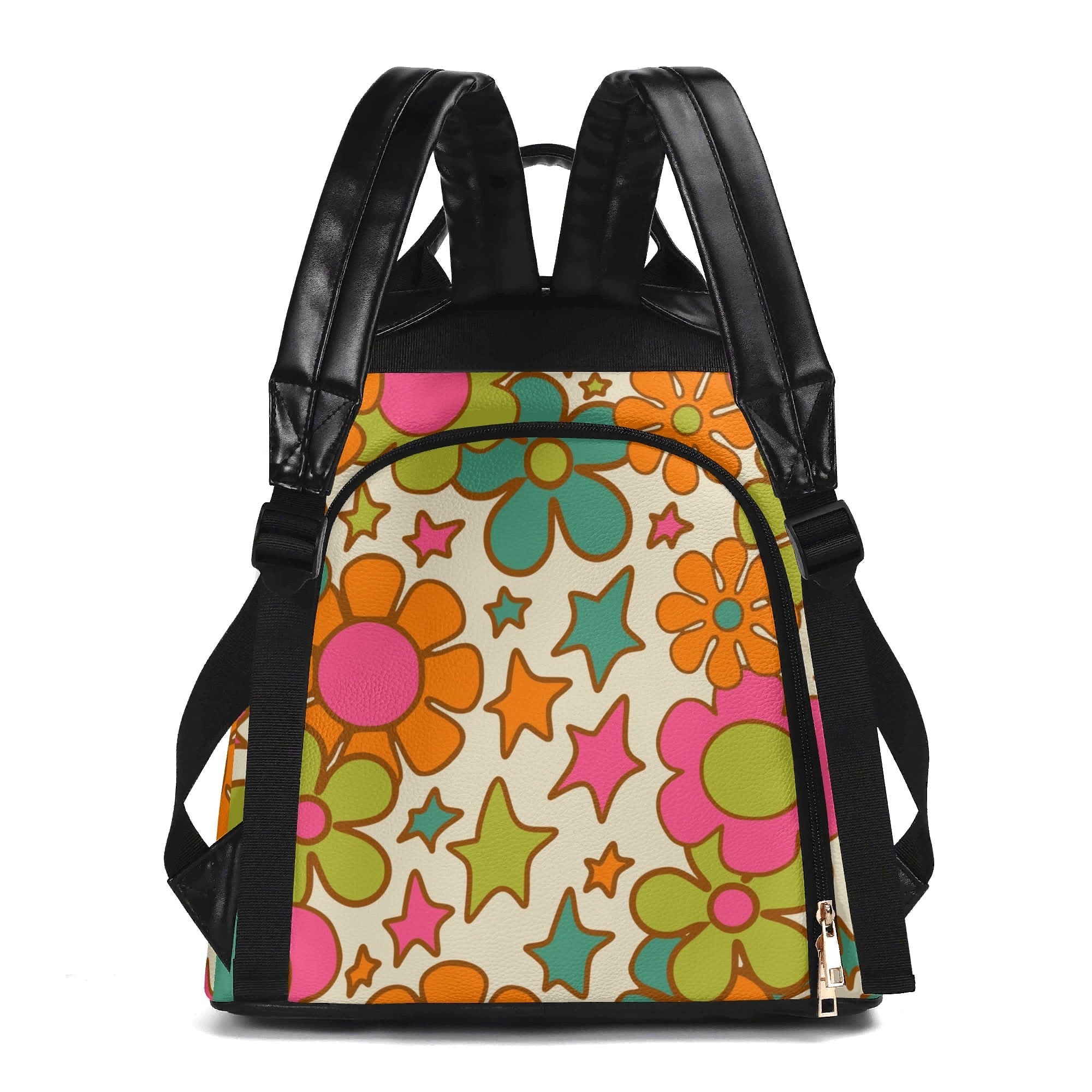 Kate McEnroe New York Retro 70s Flower Power Backpack, Groovy Floral Travel BagBackpacksN2M09RDN-1