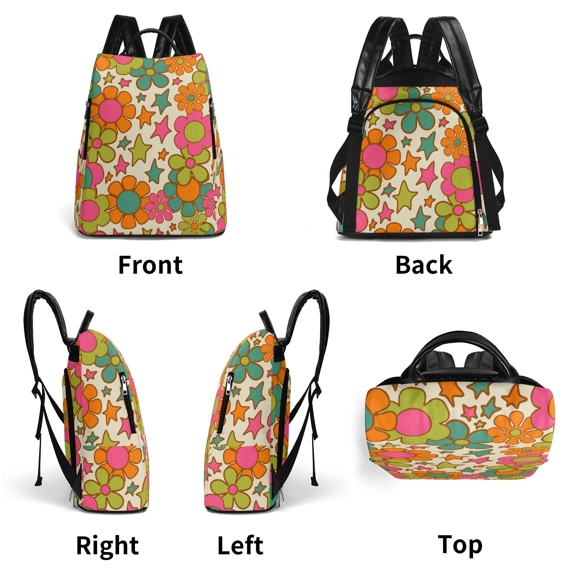 Kate McEnroe New York Retro 70s Flower Power Backpack, Groovy Floral Travel BagBackpacksN2M09RDN-1