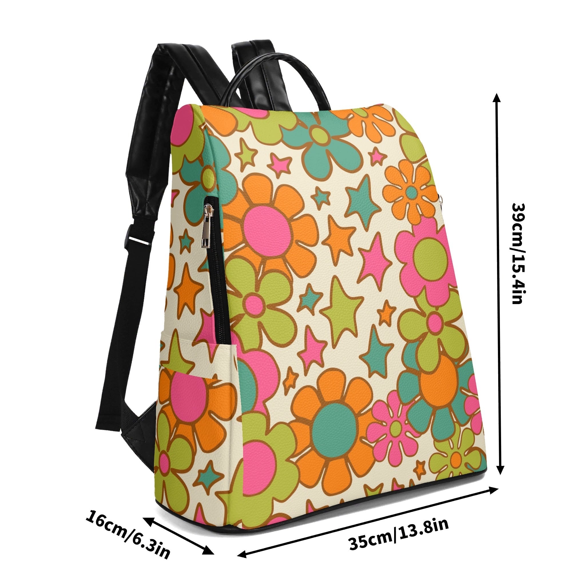 Kate McEnroe New York Retro 70s Flower Power Backpack, Groovy Floral Travel BagBackpacksN2M09RDN-1