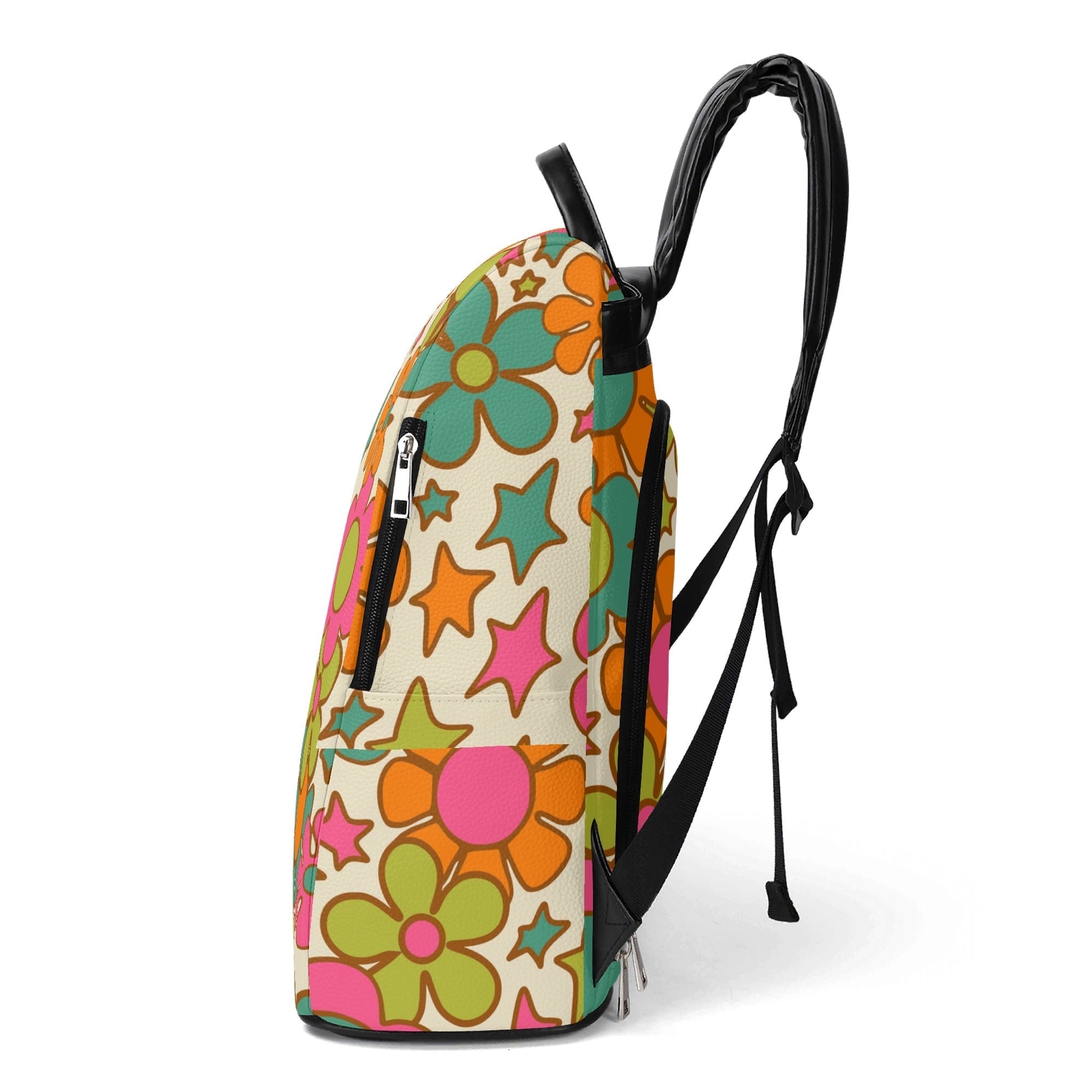 Kate McEnroe New York Retro 70s Flower Power Backpack, Groovy Floral Travel BagBackpacksN2M09RDN-1