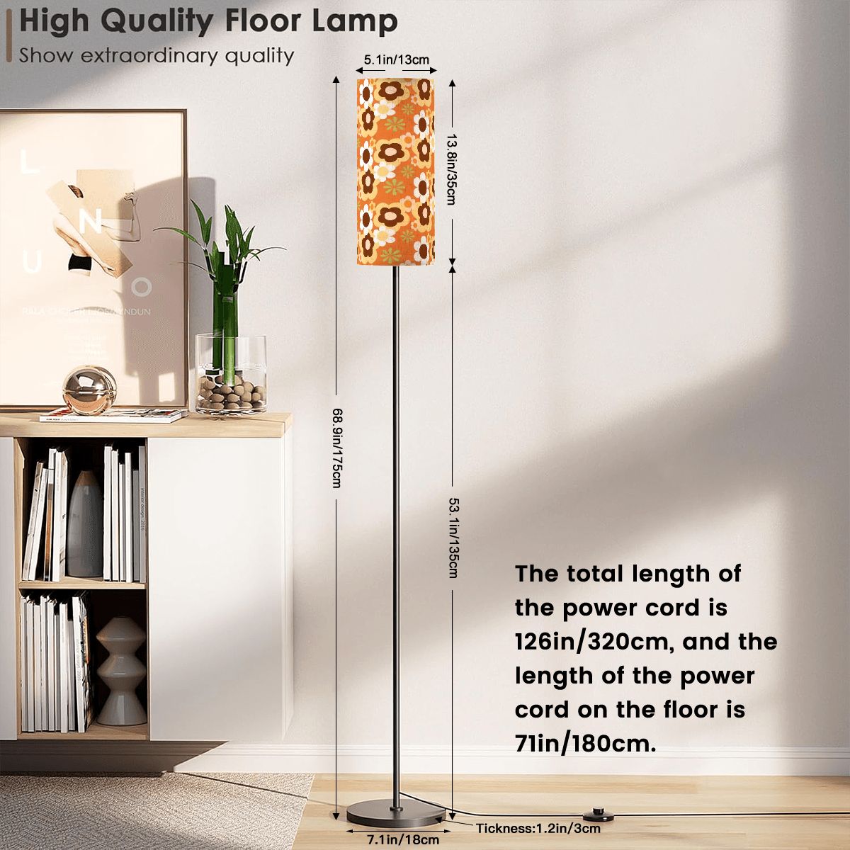 Kate McEnroe New York Retro 70s Flower Power Floor Lamp, Mid Century Modern Groovy LightingSlim Floor Lamps1JVGrmmGcM