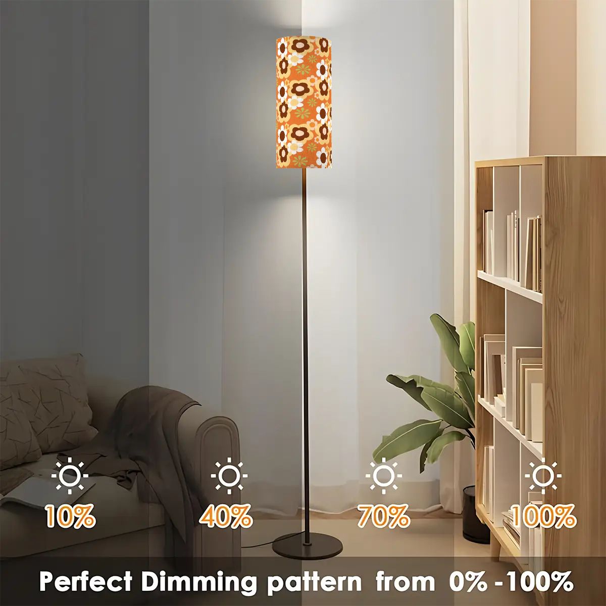 Kate McEnroe New York Retro 70s Flower Power Floor Lamp, Mid Century Modern Groovy LightingSlim Floor Lamps1JVGrmmGcM