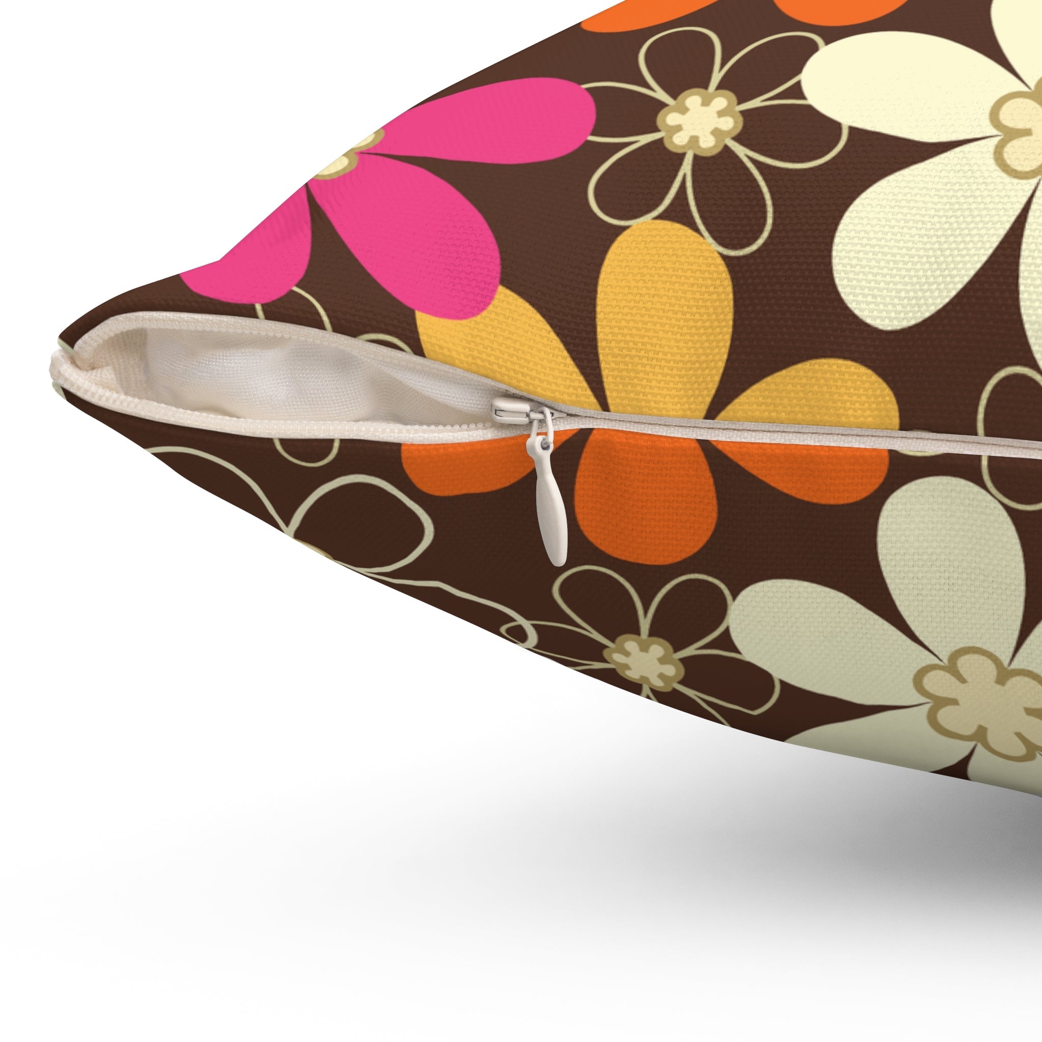 Kate McEnroe New York Retro 70s Groovy Flower Power Throw Pillow, Mid Century Modern Mod Floral CushionThrow Pillows11406801869807788381