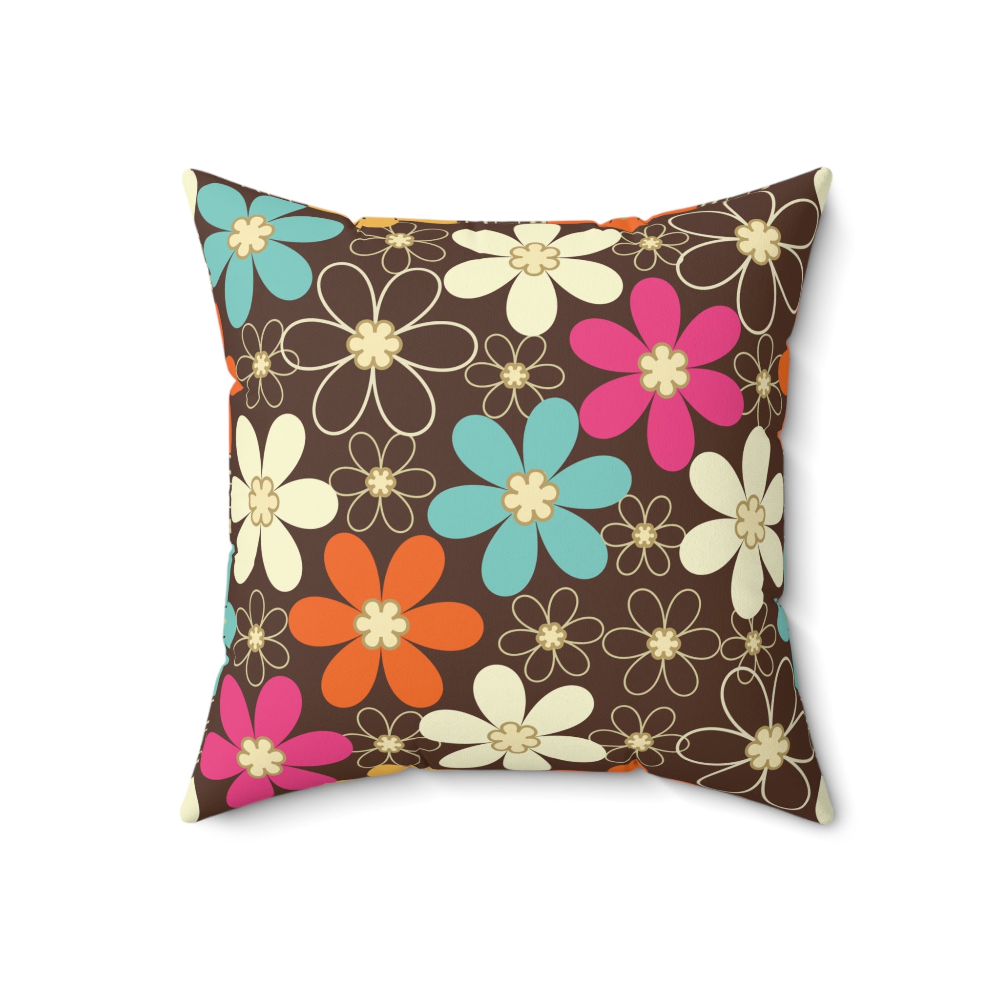 Kate McEnroe New York Retro 70s Groovy Flower Power Throw Pillow, Mid Century Modern Mod Floral CushionThrow Pillows11406801869807788381