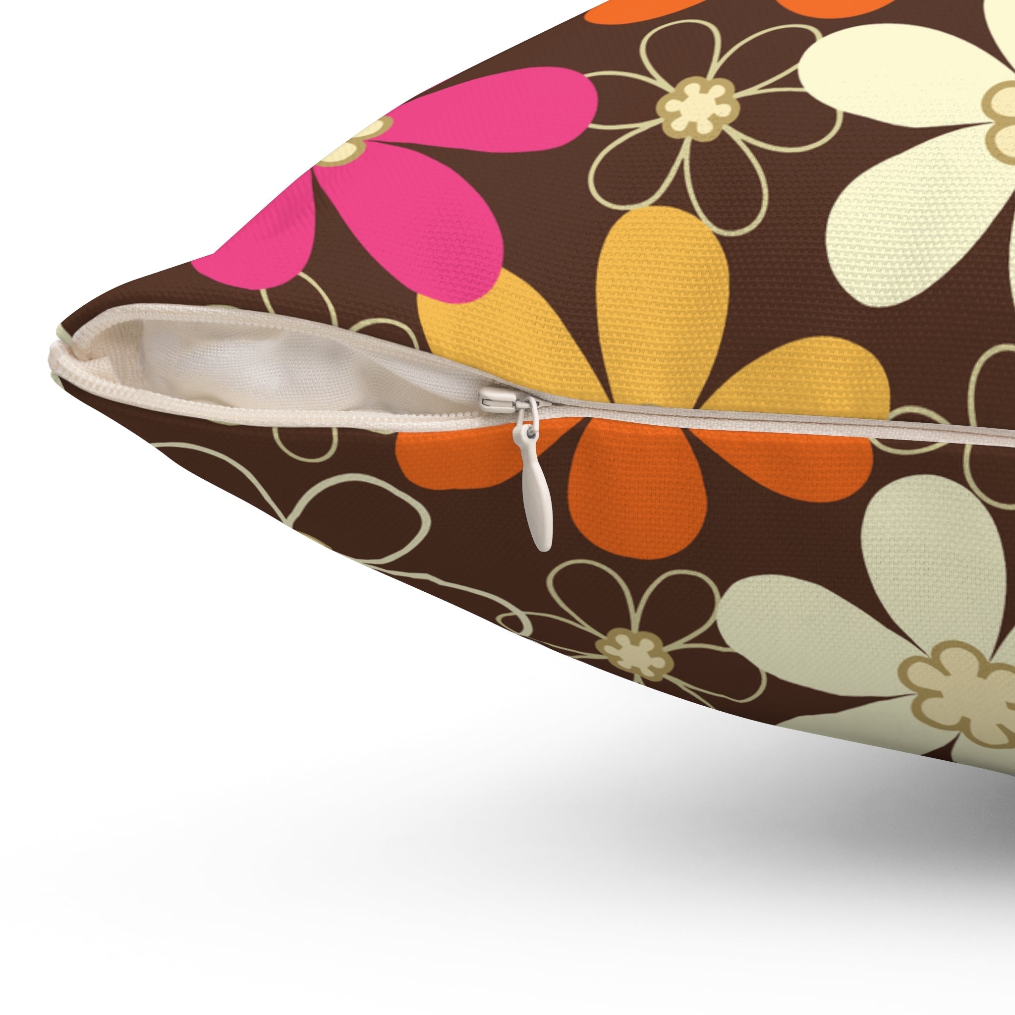 Kate McEnroe New York Retro 70s Groovy Flower Power Throw Pillow, Mid Century Modern Mod Floral CushionThrow Pillows11406801869807788381