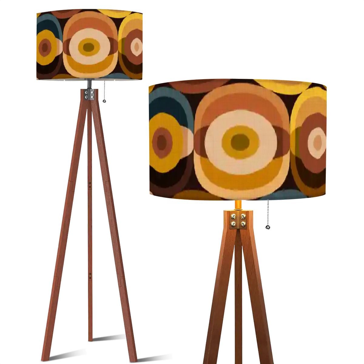 Kate McEnroe New York Retro 70s Groovy Orbs Mid Century Modern Earthy Tripod Floor LampTripod Floor LampsLWItKd52P9