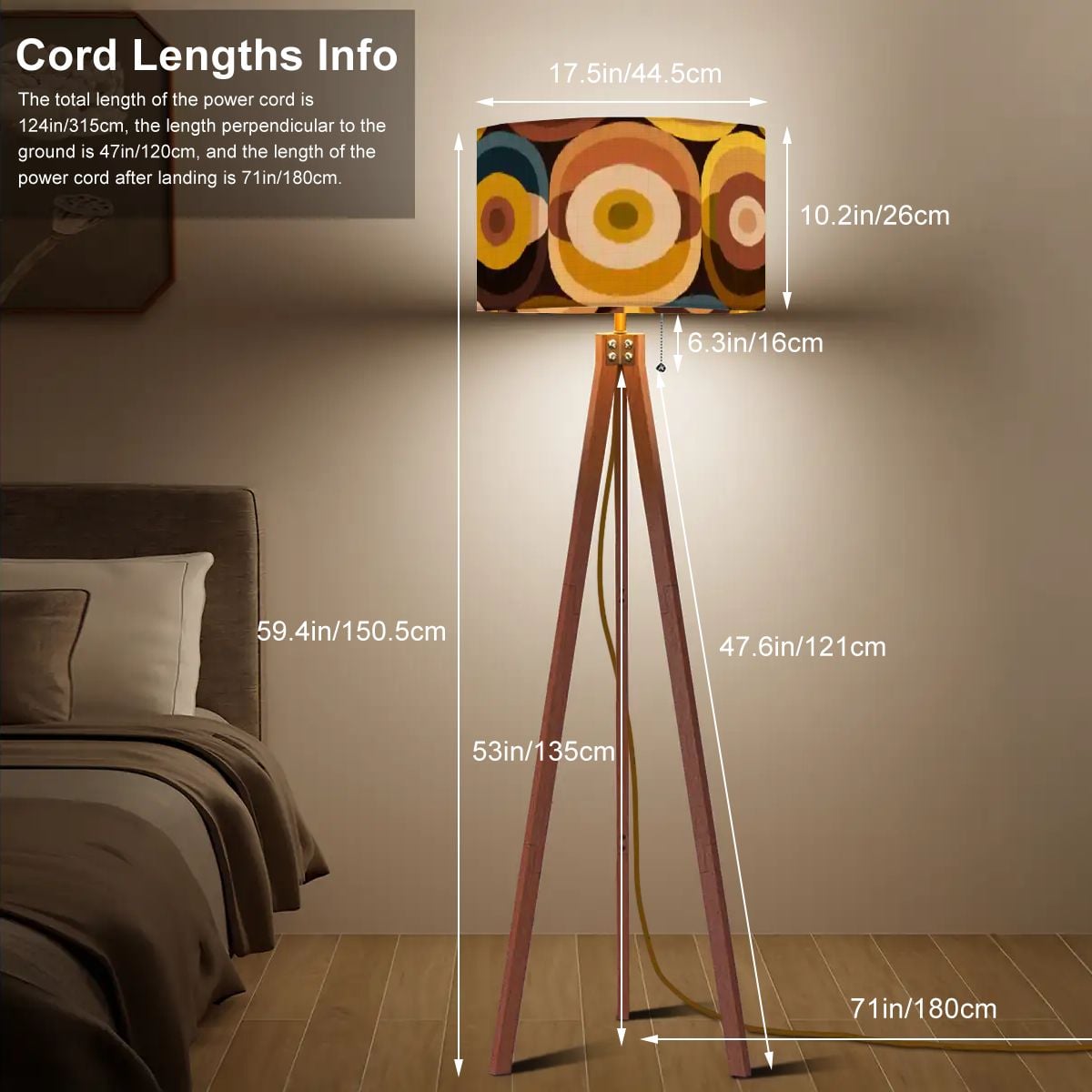 Kate McEnroe New York Retro 70s Groovy Orbs Mid Century Modern Earthy Tripod Floor LampTripod Floor LampsLWItKd52P9