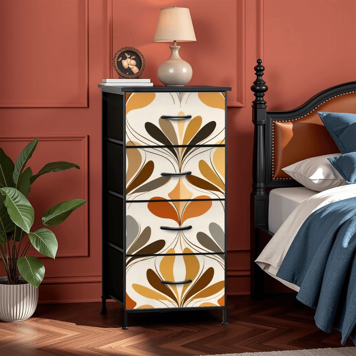 Kate McEnroe New York Retro 70s Groovy Paisley Psychedelic Floral 4 Drawer DresserDressers8IOBebyqy4