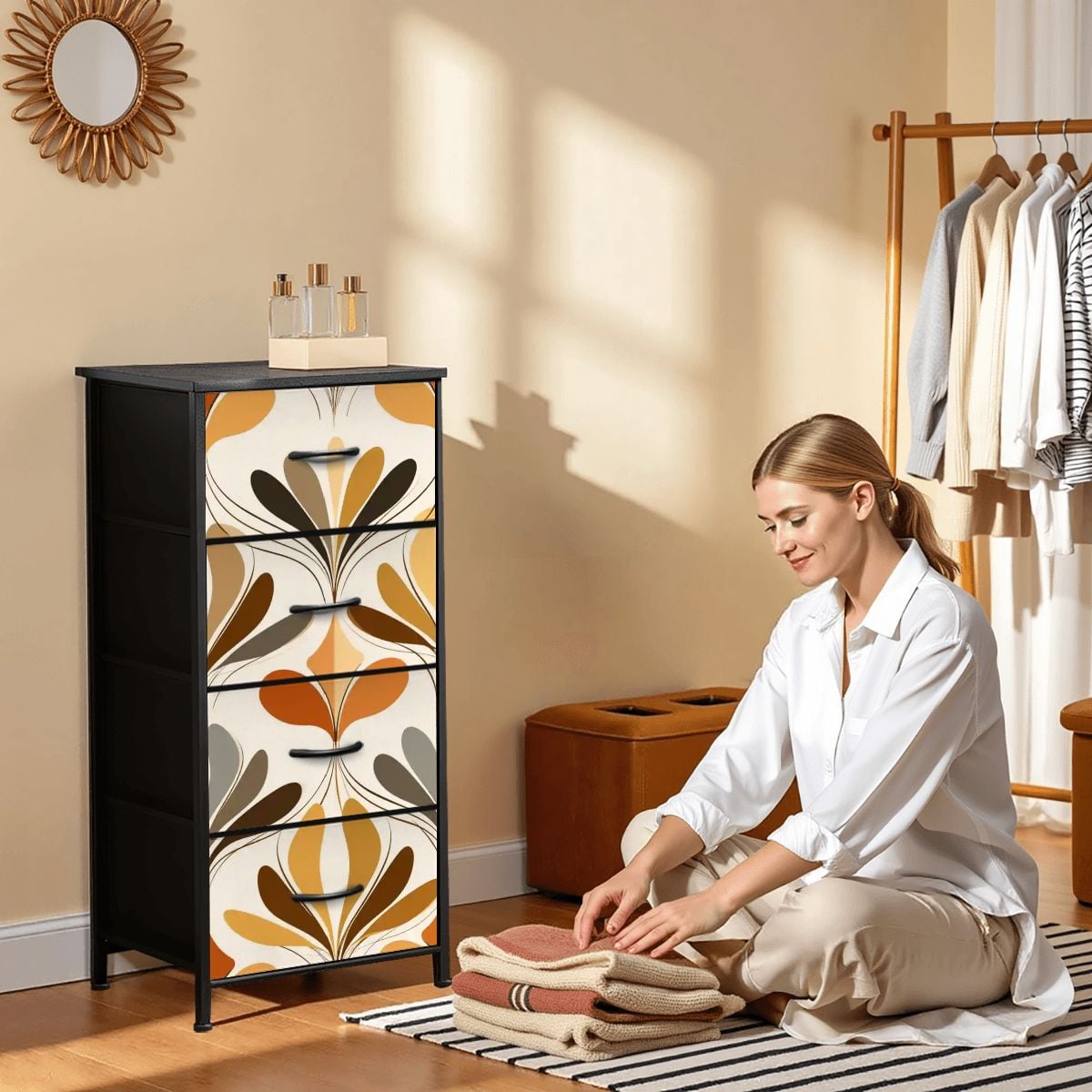 Kate McEnroe New York Retro 70s Groovy Paisley Psychedelic Floral 4 Drawer DresserDressers8IOBebyqy4