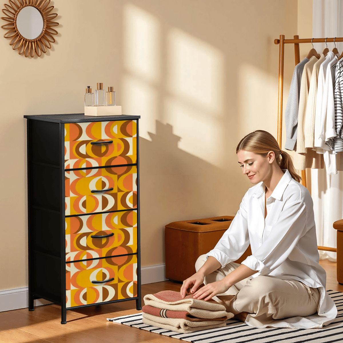 Kate McEnroe New York Retro 70s Orange Geometric MCM Orbs 4 DresserDressers27wHJ1U5VT