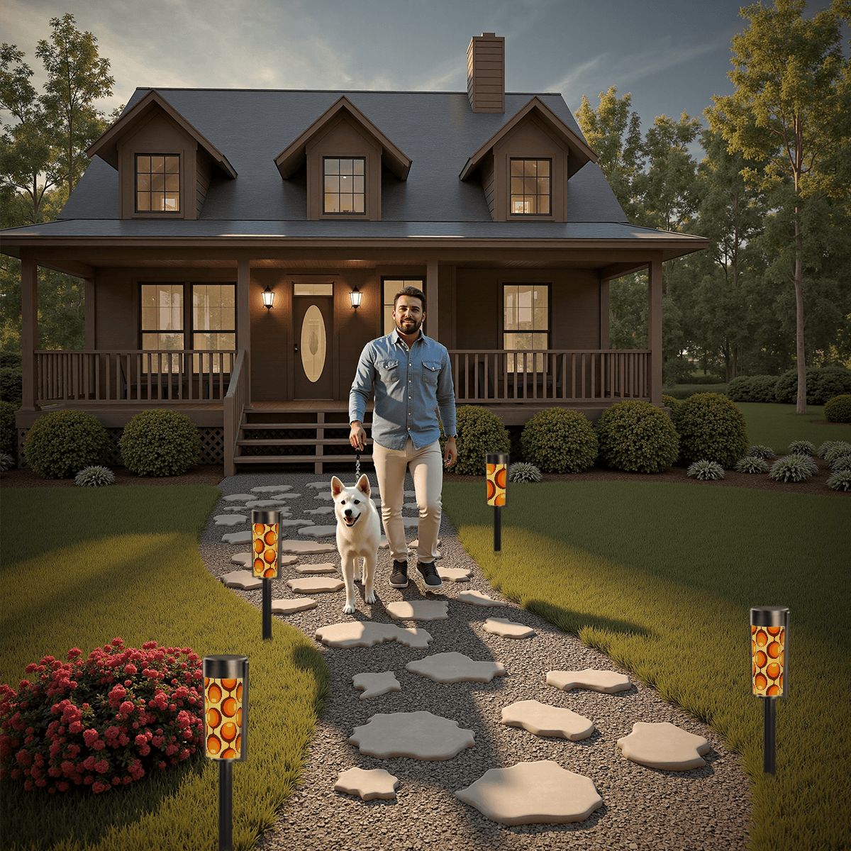 Kate McEnroe New York Retro 70s Orb Solar Lights Set of 4, Mid Century Modern Outdoor LampSolar Garden Stake LightsxAeIoig2UM