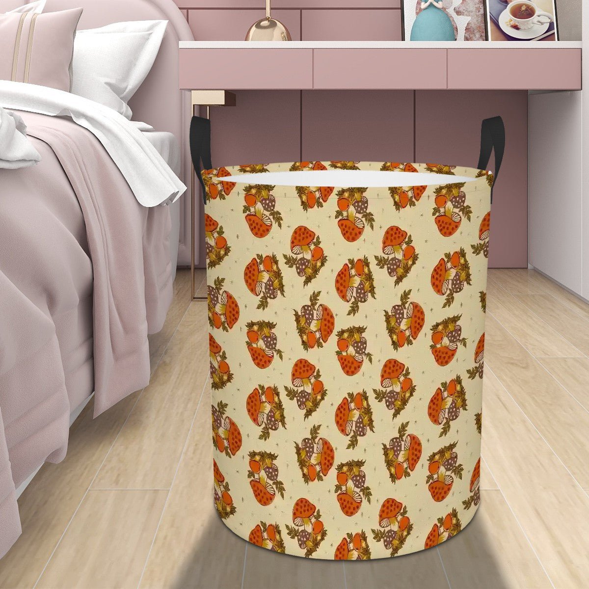 Kate McEnroe New York Retro 70s Woodland Merry Mushroom Laundry BasketLaundry Baskets48hOeU5xor