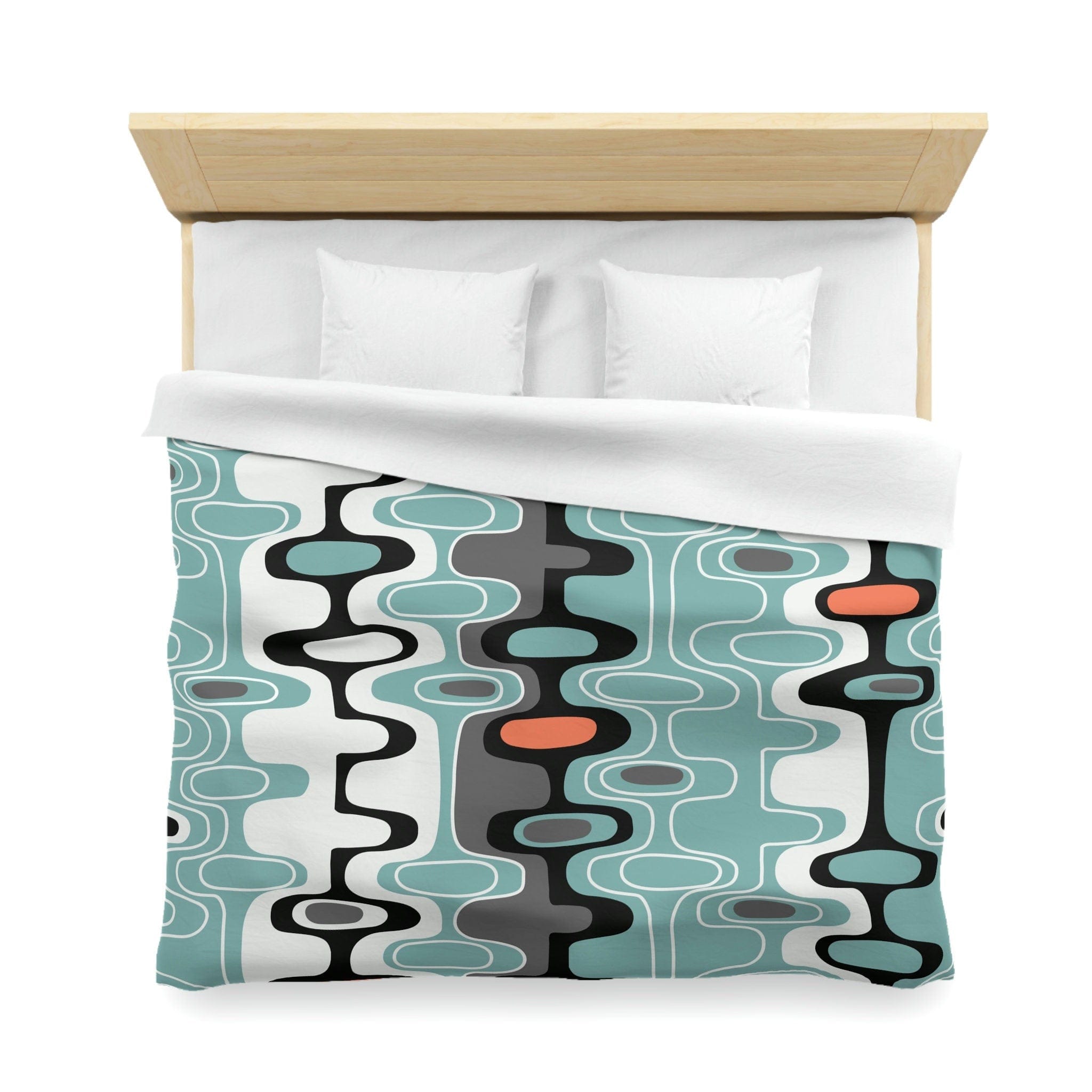 Kate McEnroe New York Retro Abstract Mid Century Modern Duvet Cover, MCM Geometric Oval Queen, King, Twin, Twin XL Microfiber Bedding, Dorm Room DecorDuvet Covers51048823299135616037