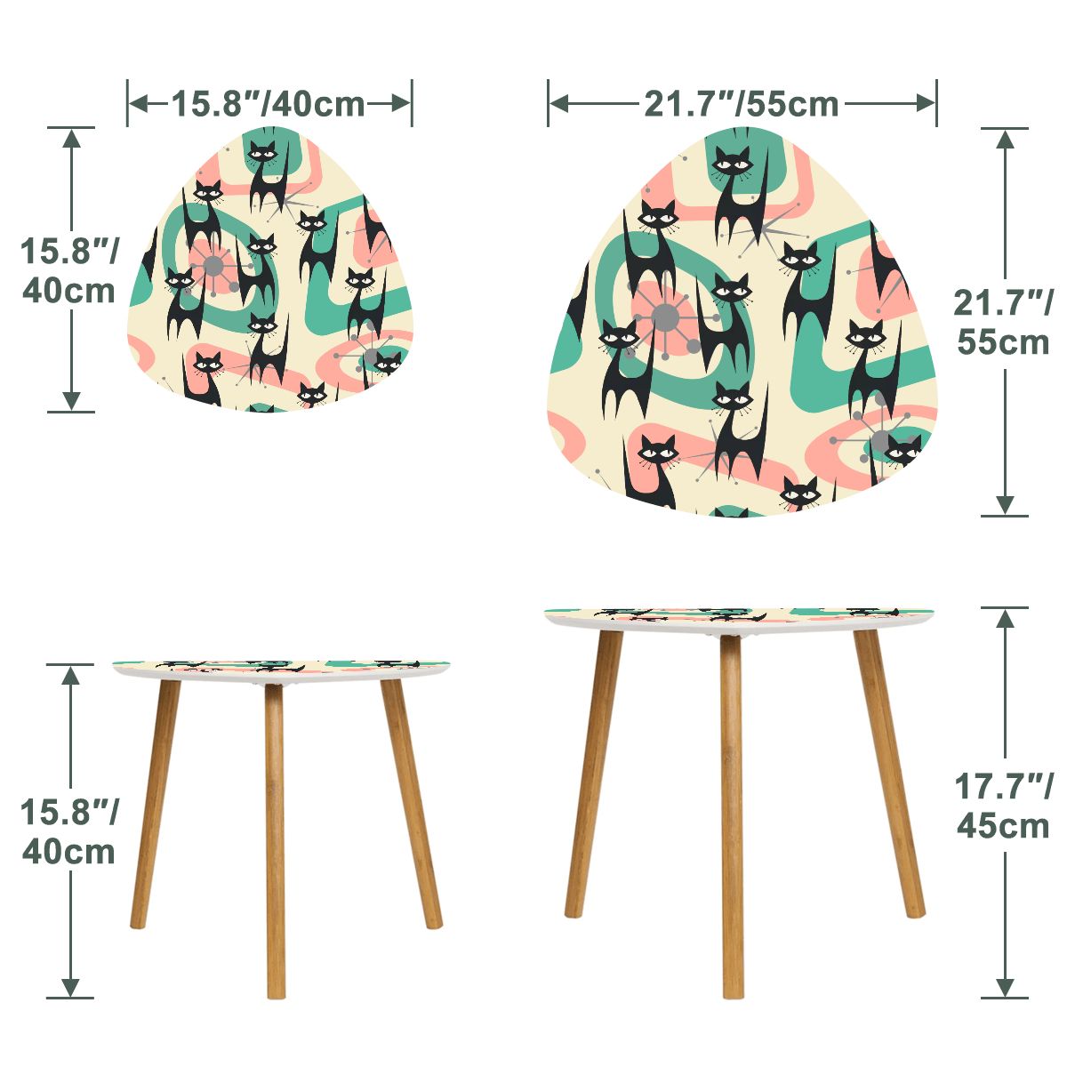 Kate McEnroe New York Retro Atomic Cat Boomerang Tables, Mid Century Modern Starburst Accent Furniture, Vintage 50s Space Age Nesting SetNesting TablesWTRoCo6ndq