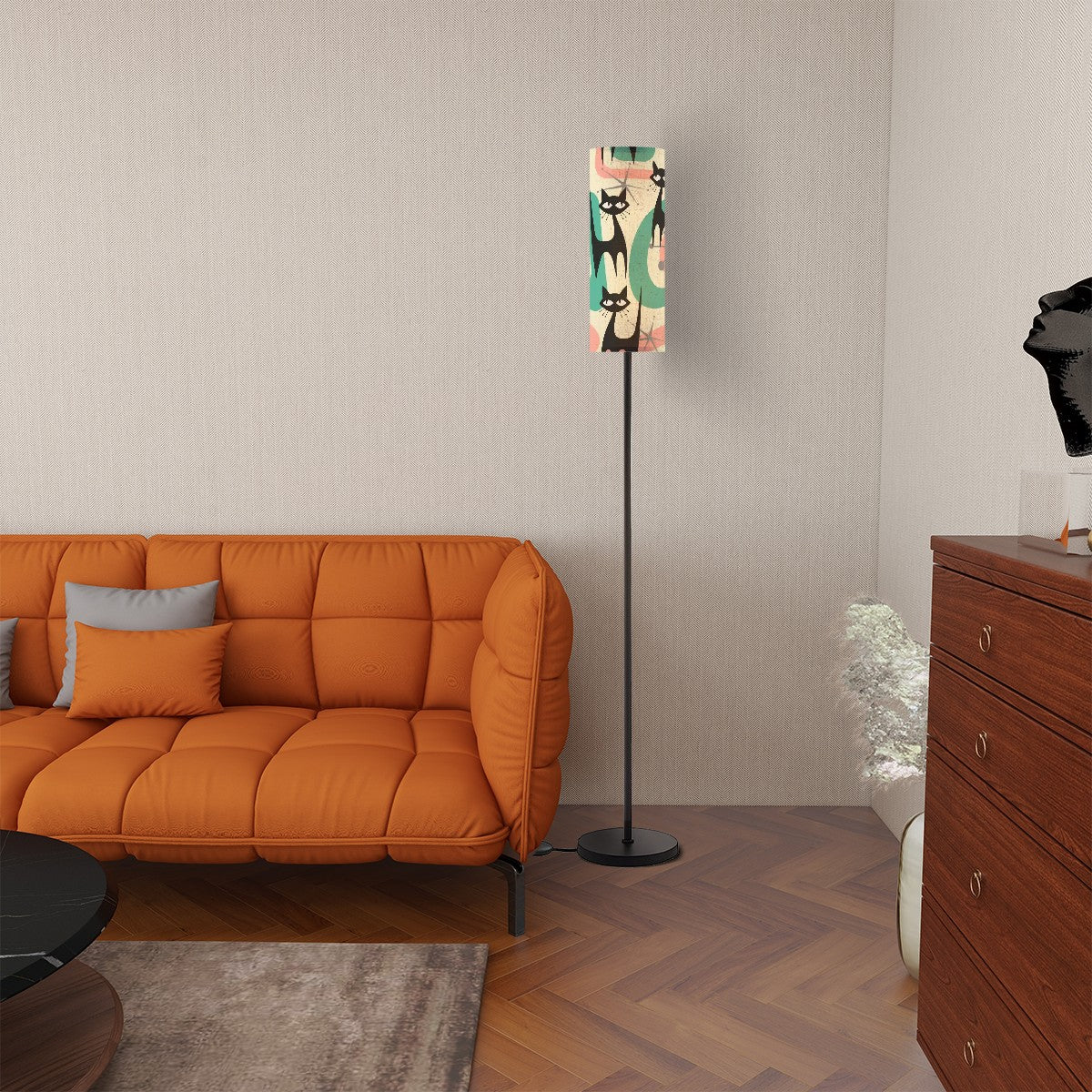 Kate McEnroe New York Retro Atomic Cat Floor Lamp, Mid Century Modern Starburst Art Light, Funky MCM Living Room or Bedroom AccentFloor LampssWJYfdUHEQ