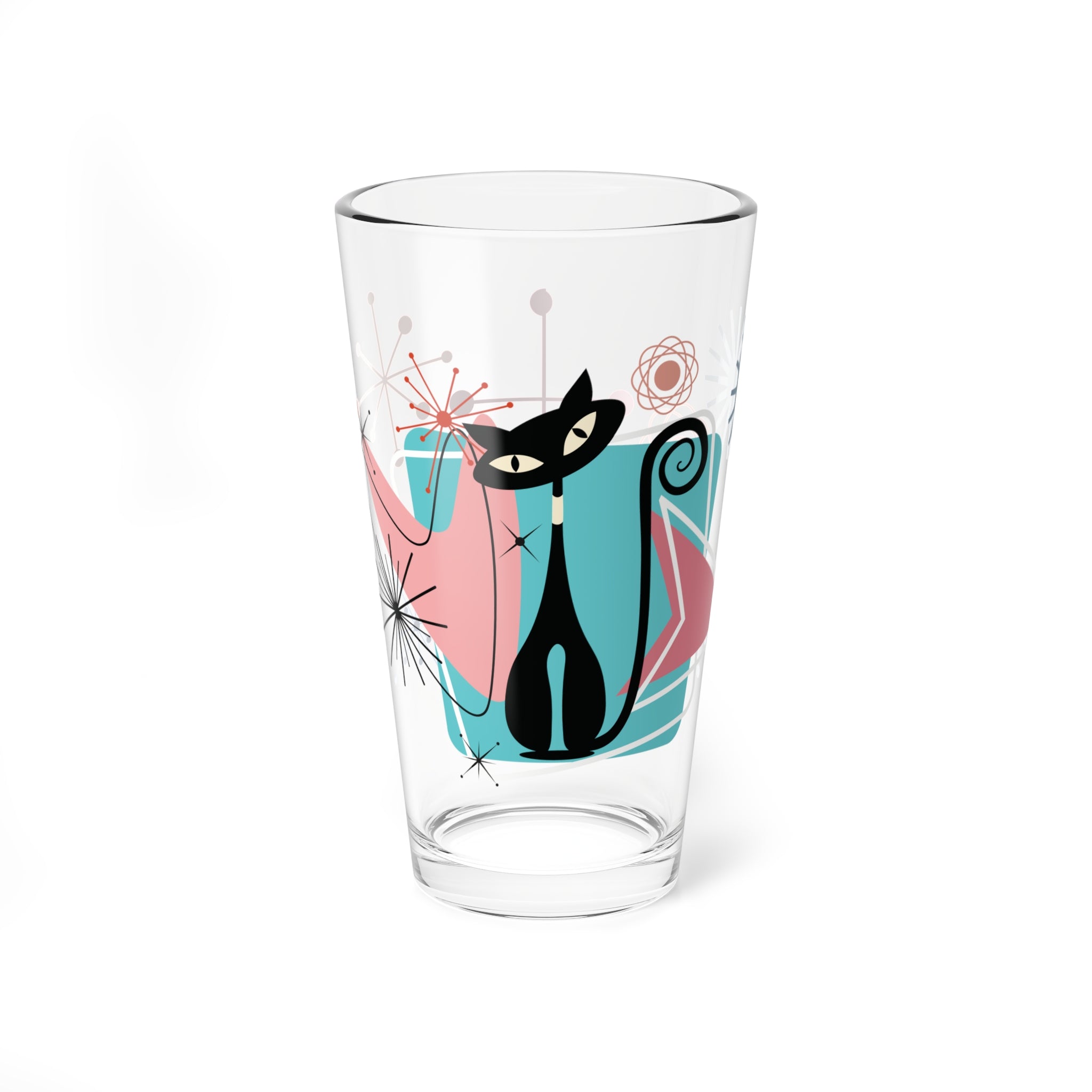 Kate McEnroe New York Retro Atomic Cat Pint Glass, Mid Century Modern Barware, MCM Vintage Style DrinkwarePint Glasses21109562332155523397