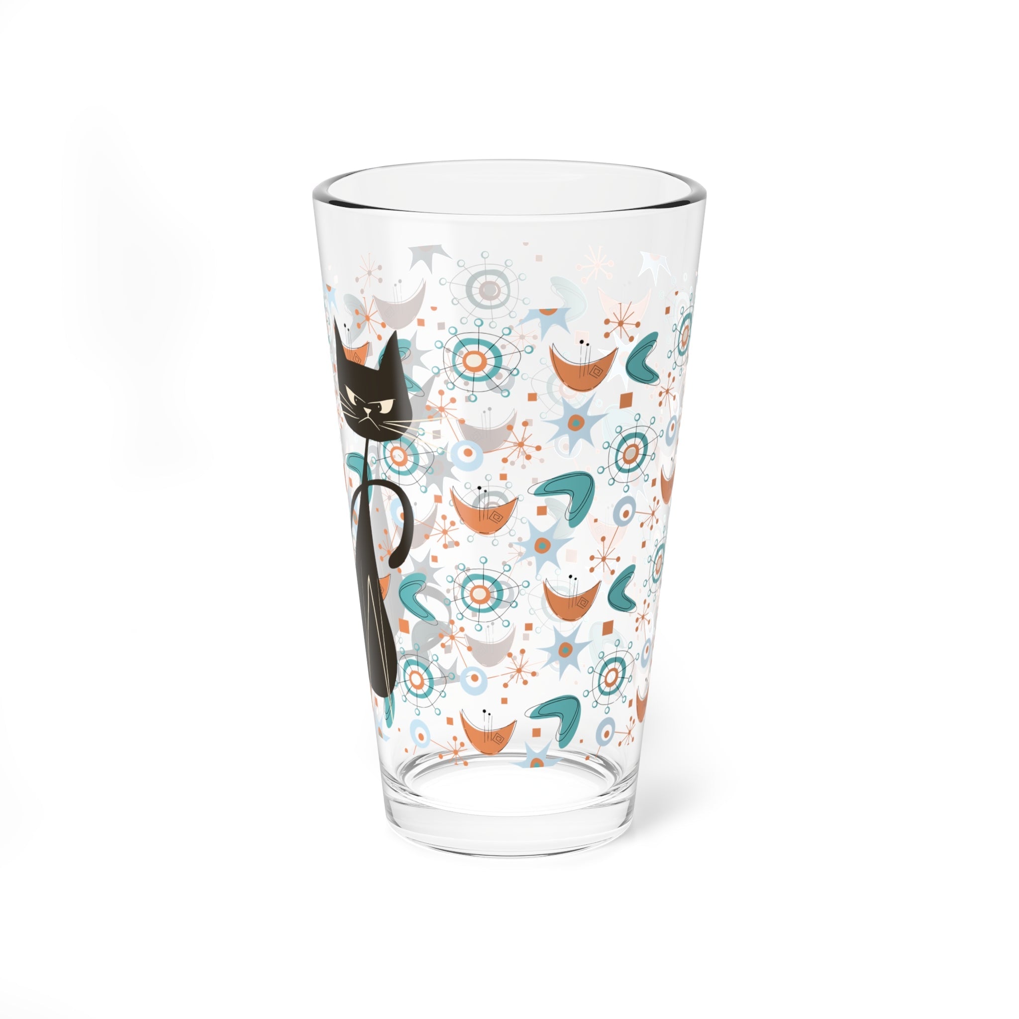 Kate McEnroe New York Retro Atomic Cat Pint Glass, Mid Century Modern Shaker, MCM Vintage Style DrinkwareMixing Glasses13769552167460602520