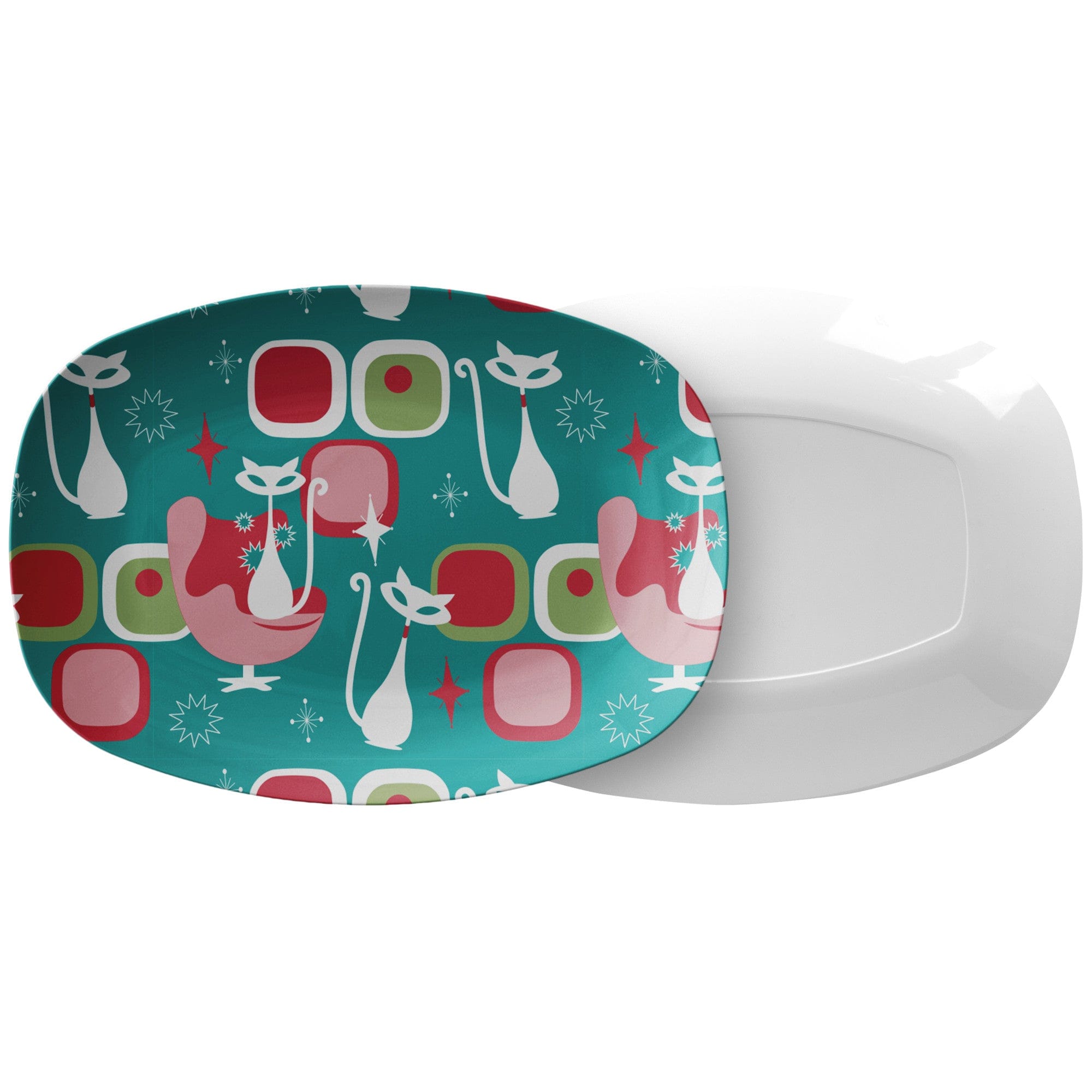 Kate McEnroe New York Retro Atomic Cat Serving Platter, Mid Century Modern Tray, Holiday DinnerwareServing Platters9727