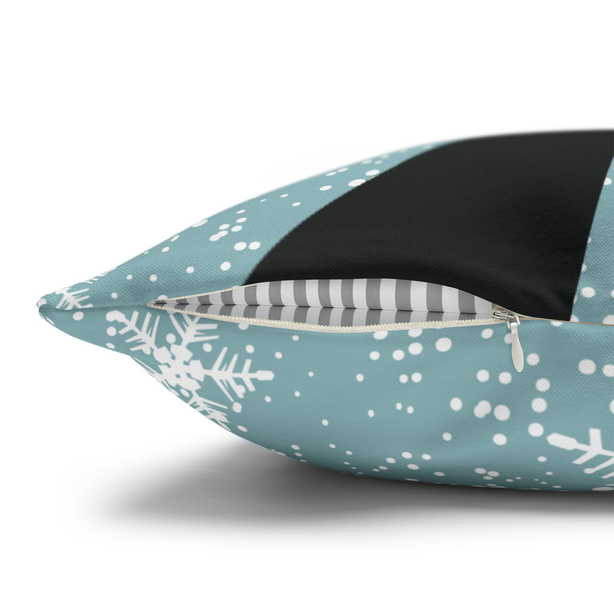 Kate McEnroe New York Retro Atomic Cat Snowflakes Pillow Cover, Mid Century Modern Blue Holiday Cushion Covers, MCM Pillow CaseThrow Pillow Covers33832761851449409032