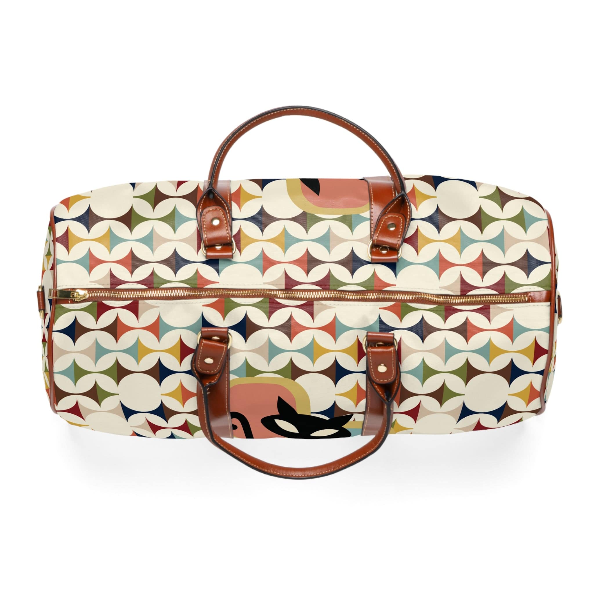 Kate McEnroe New York Retro Atomic Cat Travel Bag, Mid Century Modern Weekender, Vintage Style DuffelDuffel Bags92471035541594953769