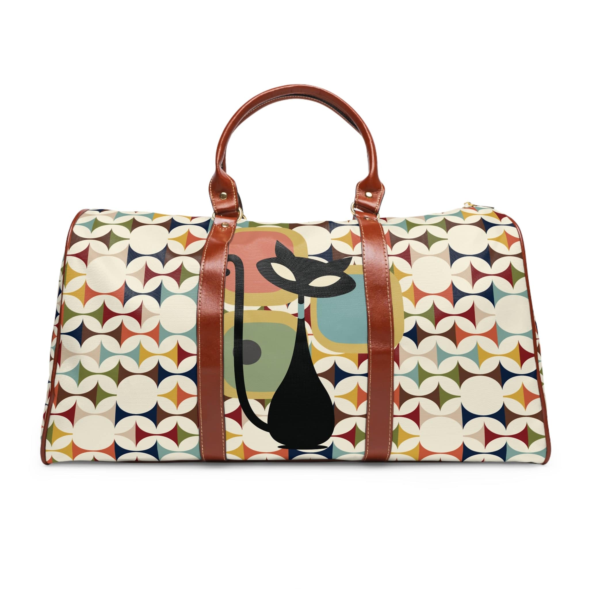 Kate McEnroe New York Retro Atomic Cat Travel Bag, Mid Century Modern Weekender, Vintage Style DuffelDuffel Bags92471035541594953769
