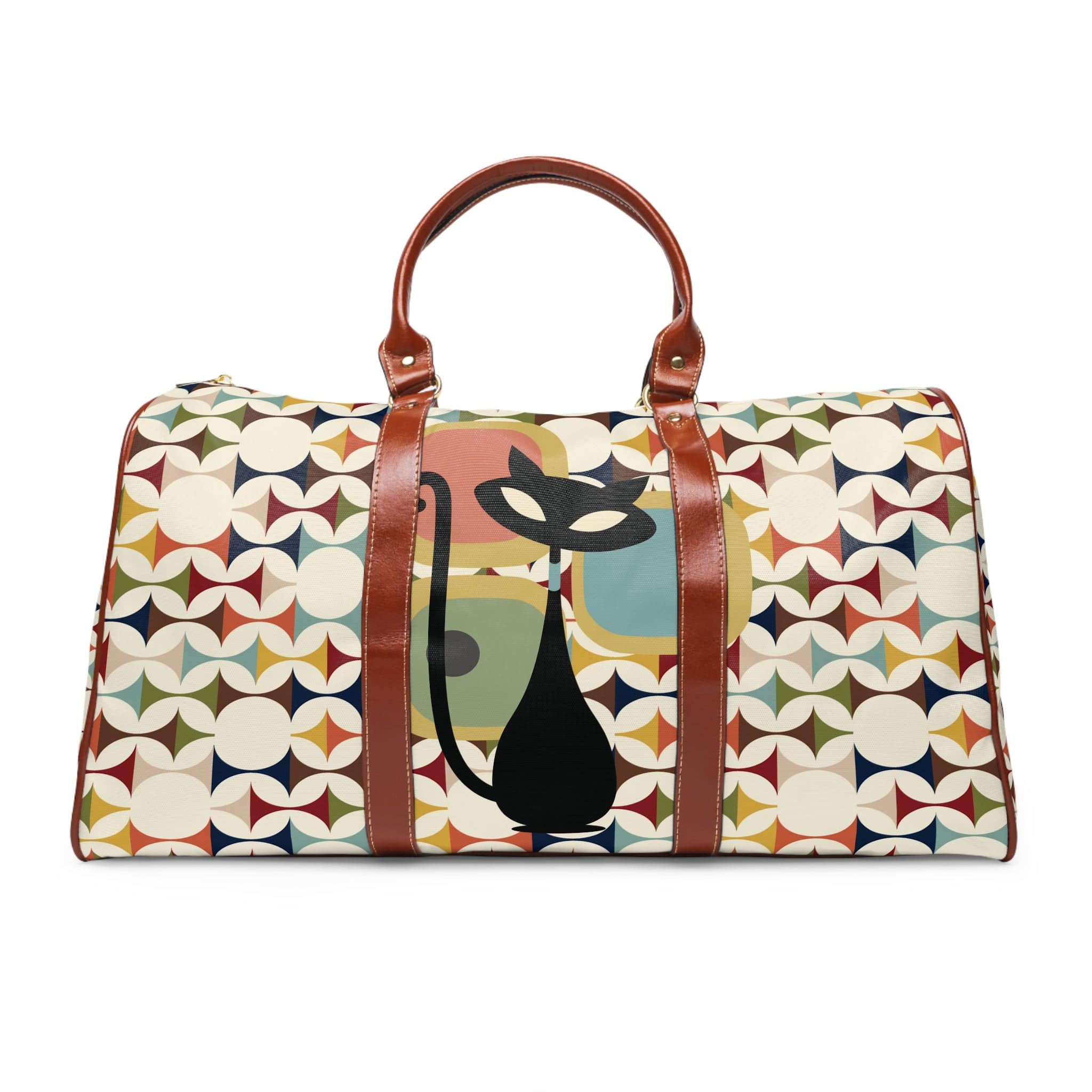 Kate McEnroe New York Retro Atomic Cat Travel Bag, Mid Century Modern Weekender, Vintage Style DuffelDuffel Bags92471035541594953769