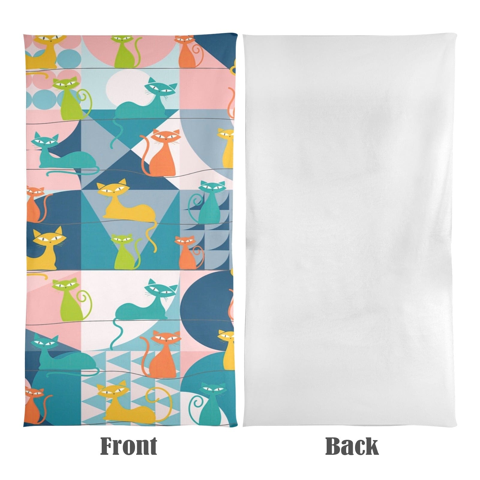 Kate McEnroe New York Retro Atomic Kitschy Cat Beach TowelBeach TowelsD2837140